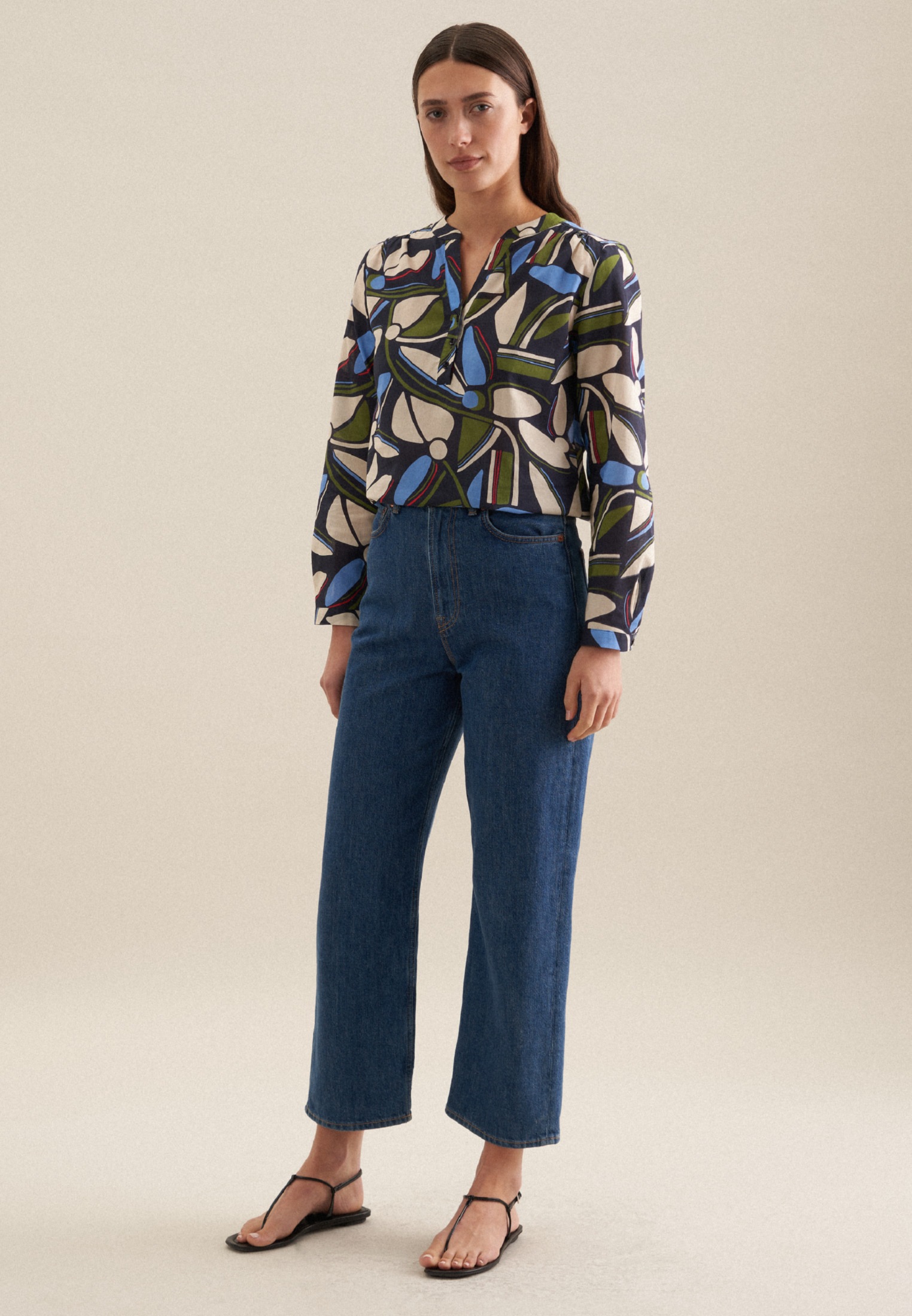 seidensticker Klassische Bluse »Schwarze Rose« Tunika Floral