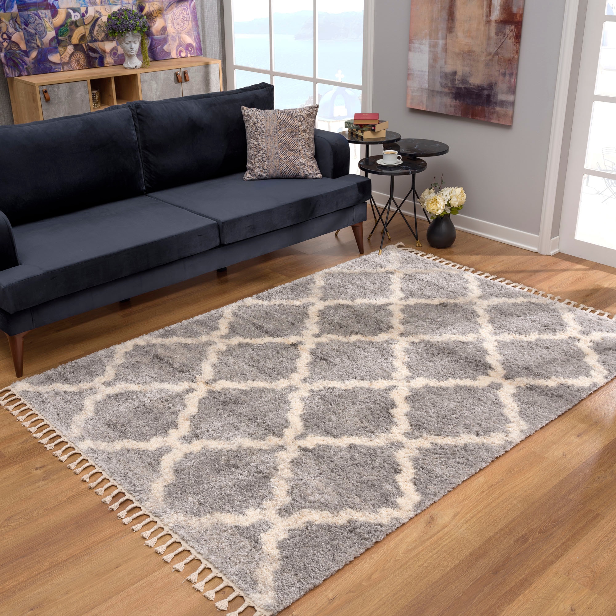 Sanat Tapis à poils longs »Versay  1550« Rectangulaire 45 mm Höhe Wohnzimmer, Langflor, Shaggy Teppich