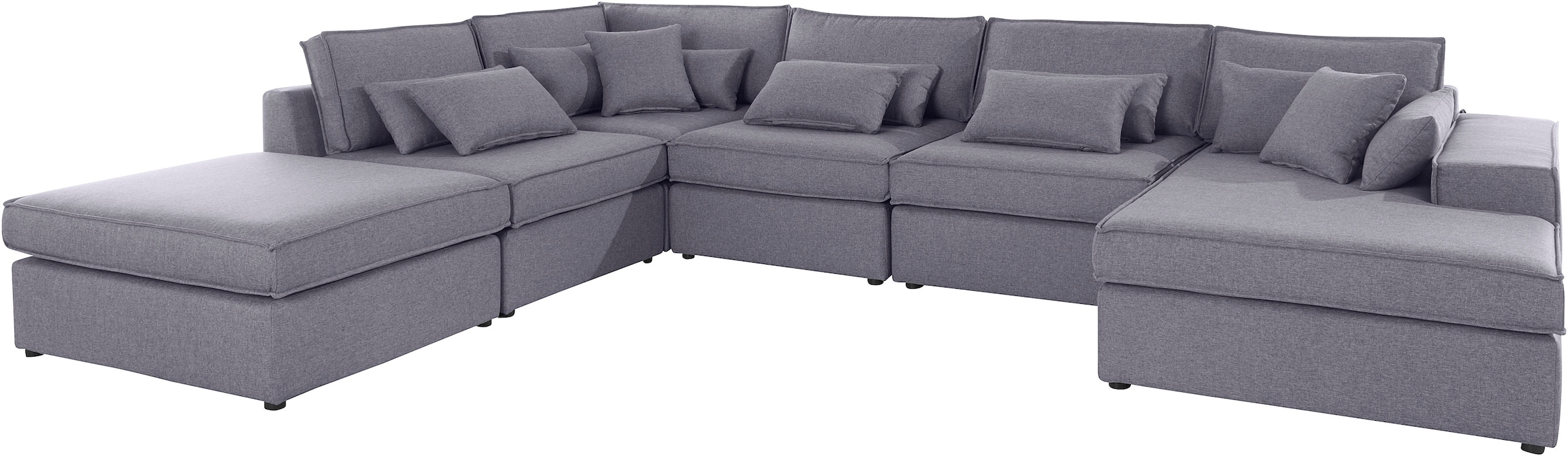 GOODproduct Wohnlandschaft »Florid U-Form« 6 Teile, bestehend aus Modulen, viele Bezugsqualitäten, auch in Cord