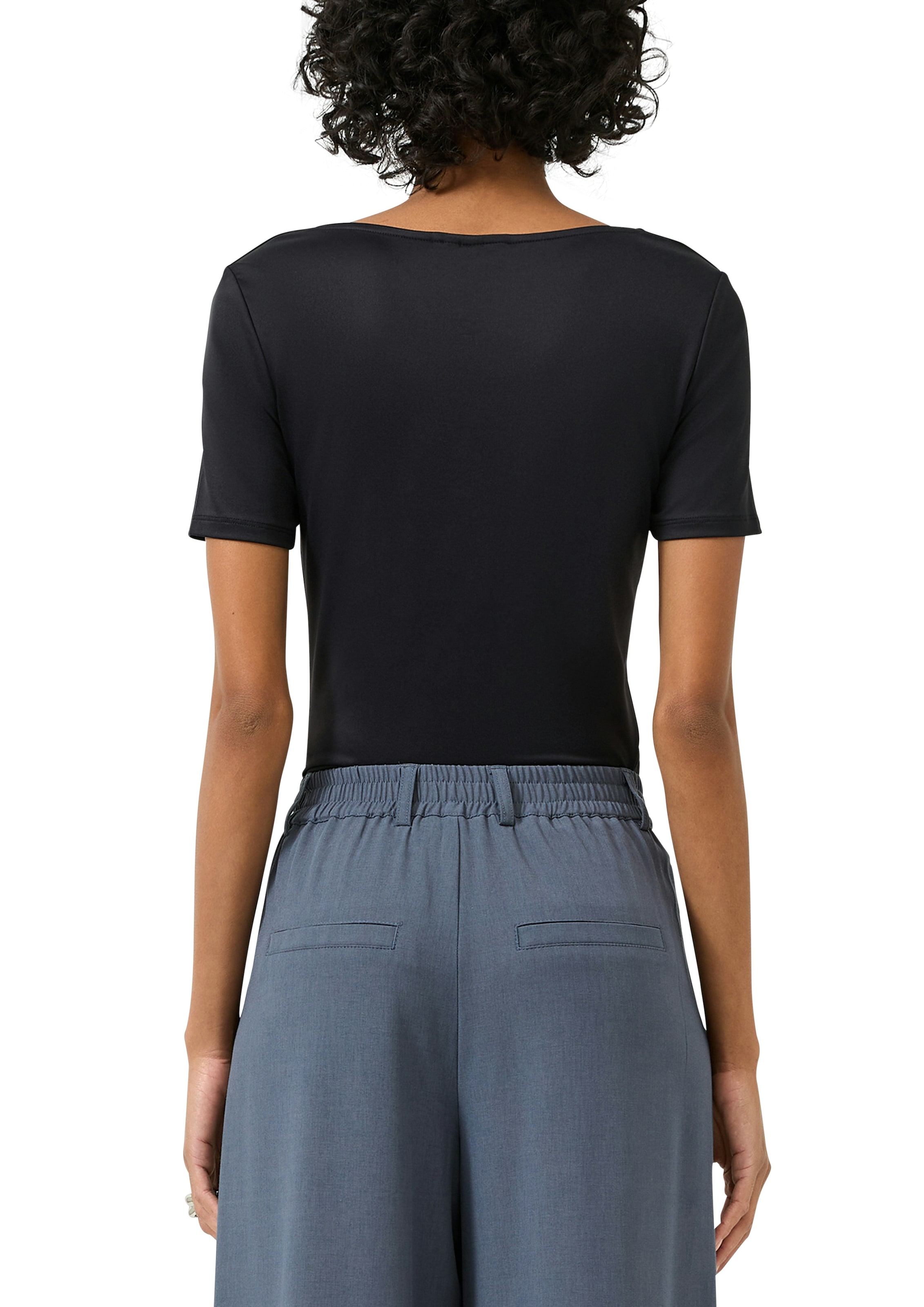 QS T-shirt à manches courtes mit tiefem Rundhals