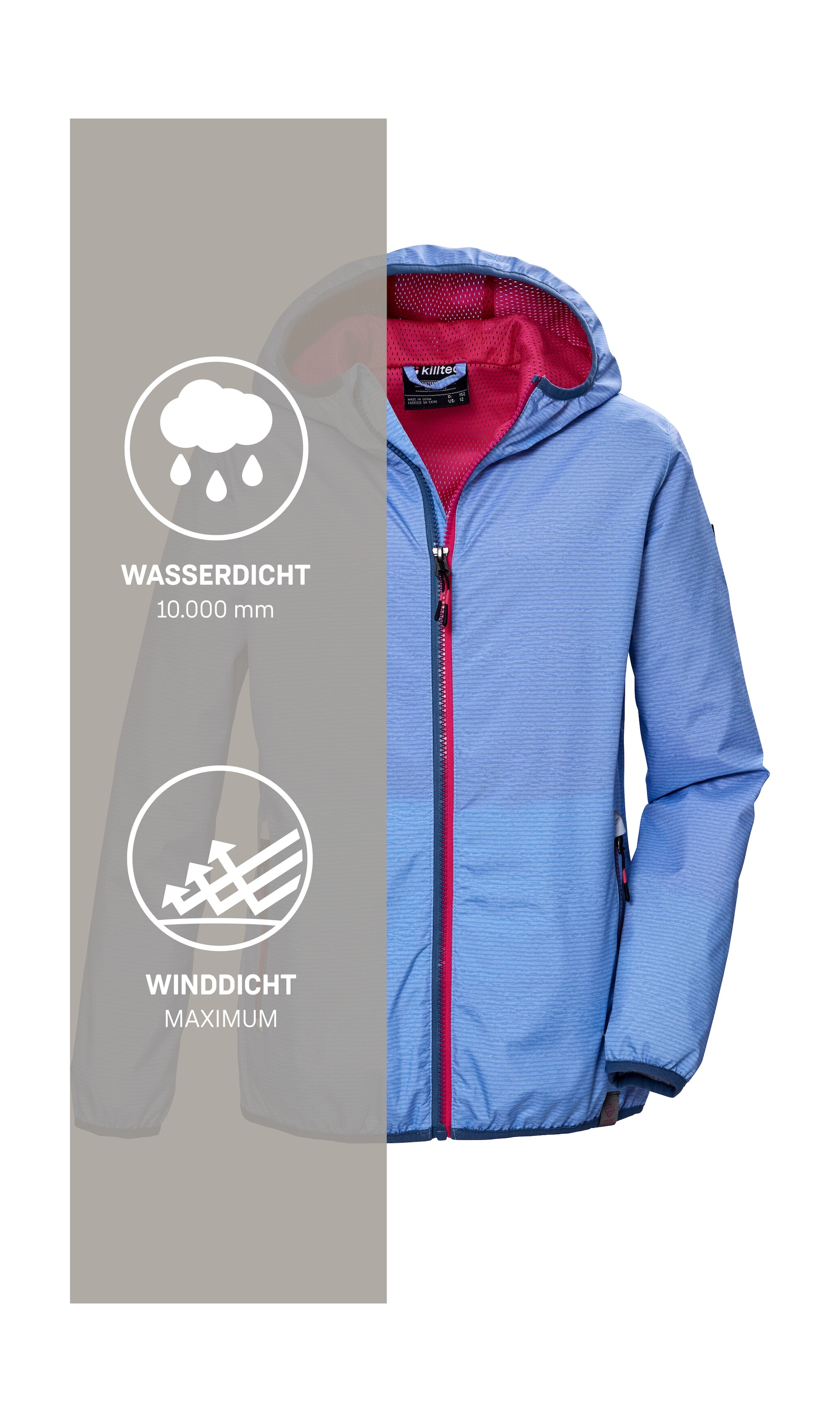 Killtec Veste fonctionnelle »KOS 138 GRLS JCKT« Kinderjacke: wasserdicht, reflektierend, elastisch