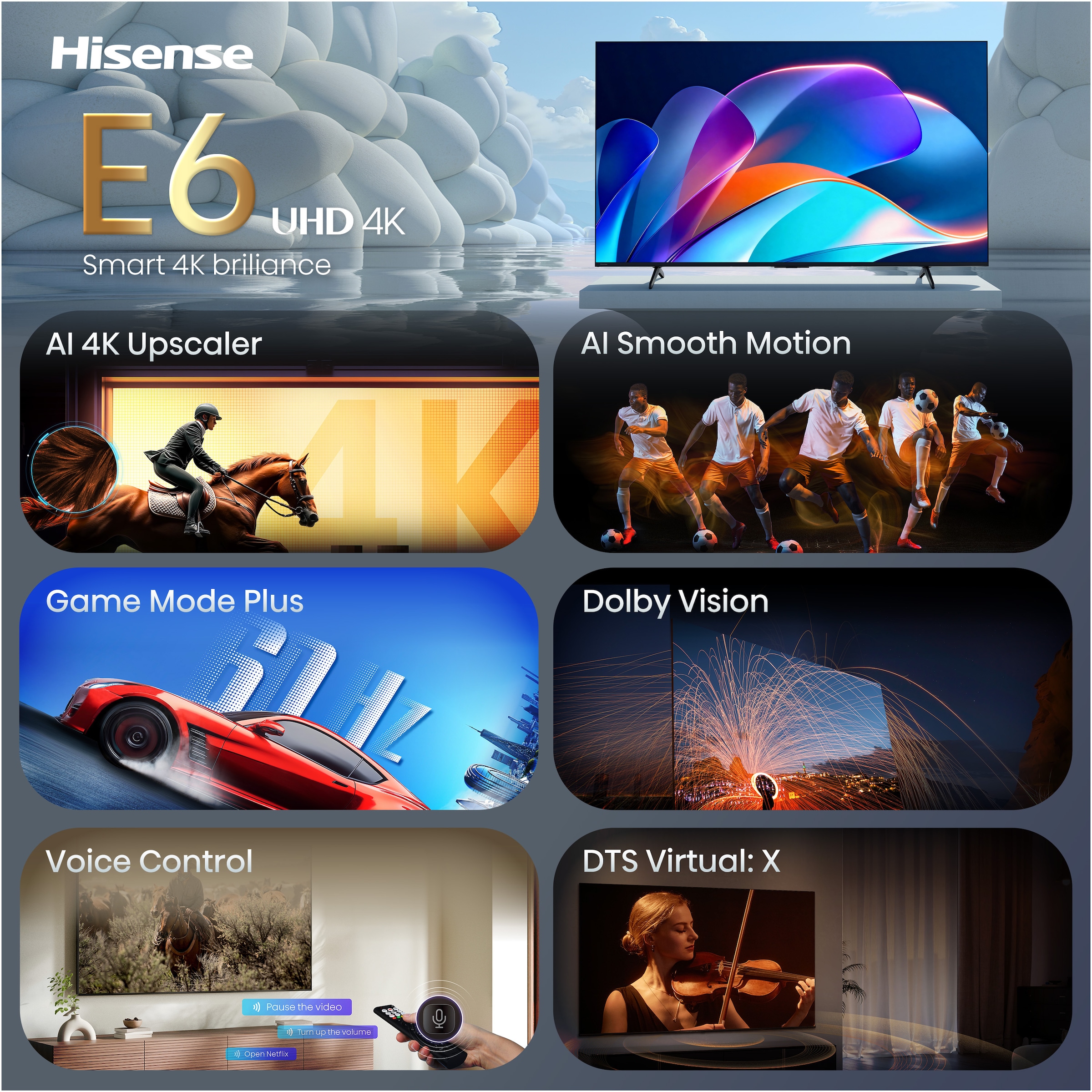 Hisense Téléviseurs DLED »65E6DS« 164 cm/65 ″