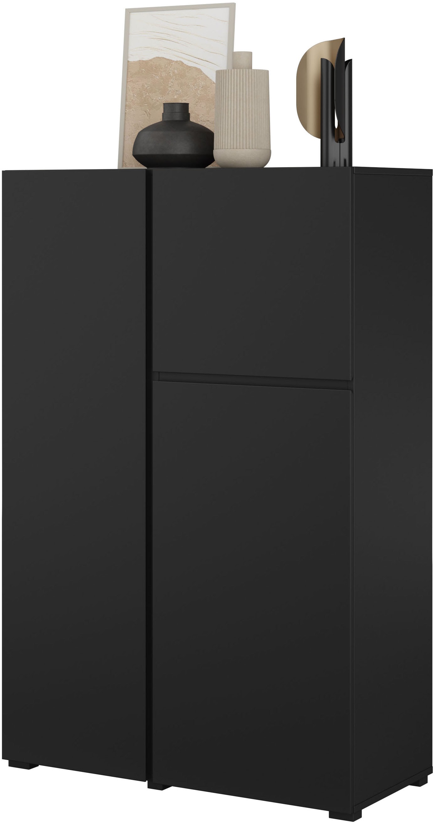 INOSIGN Highboard »Metric, Breite 92cm, moderne grifflose Hochkommode 3 Türen,Highboard« Hochschrank mit viel Stauraum, Einlegeböden verstellbar, Türkommode