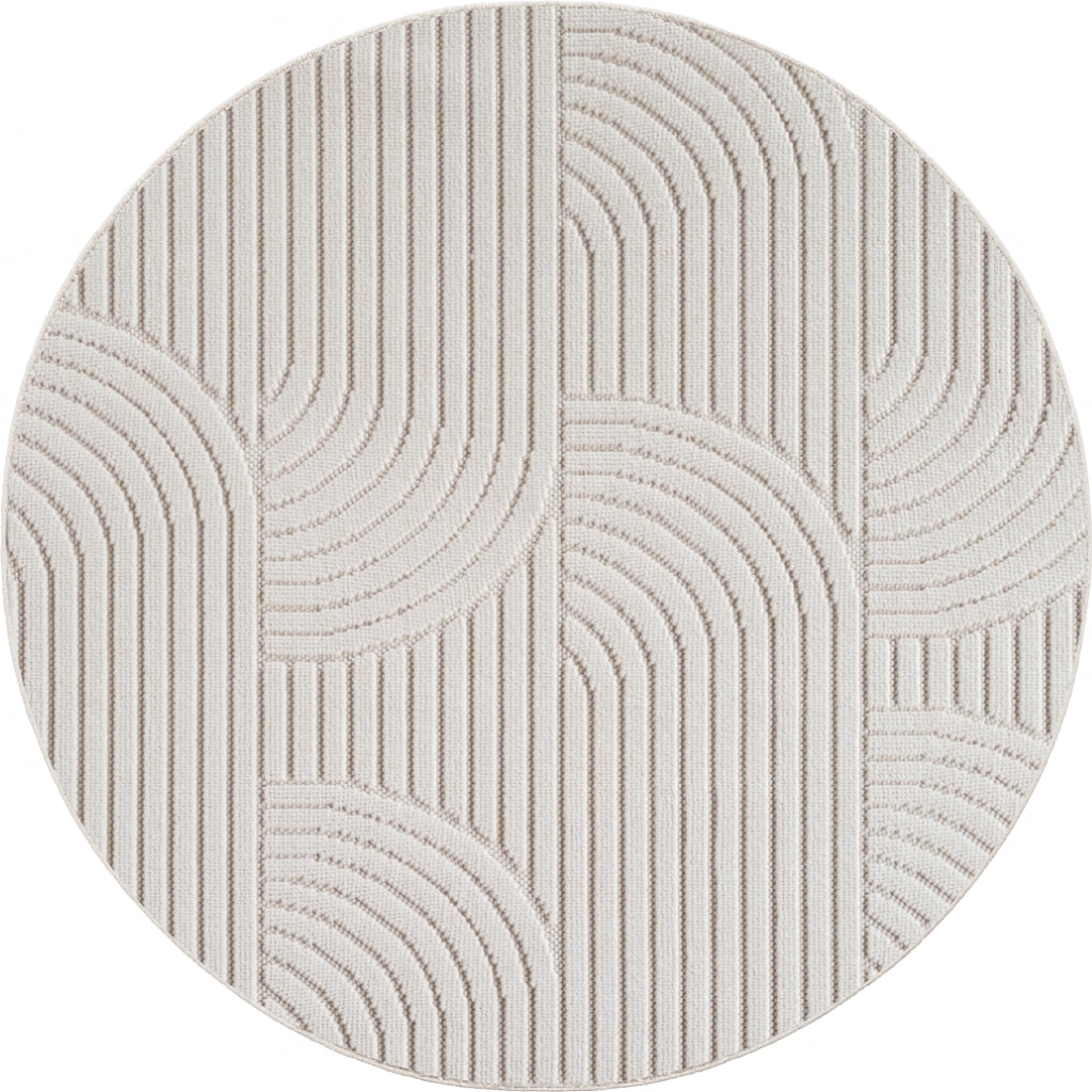 Ayyildiz Teppiche Tapis »HELIX 2201  , auch als Läufer und Rund erhältlich« Rond 7 mm Höhe Effet 3D grâce à la technique de tissage cut-loop, aspect laine, bouclé, salon