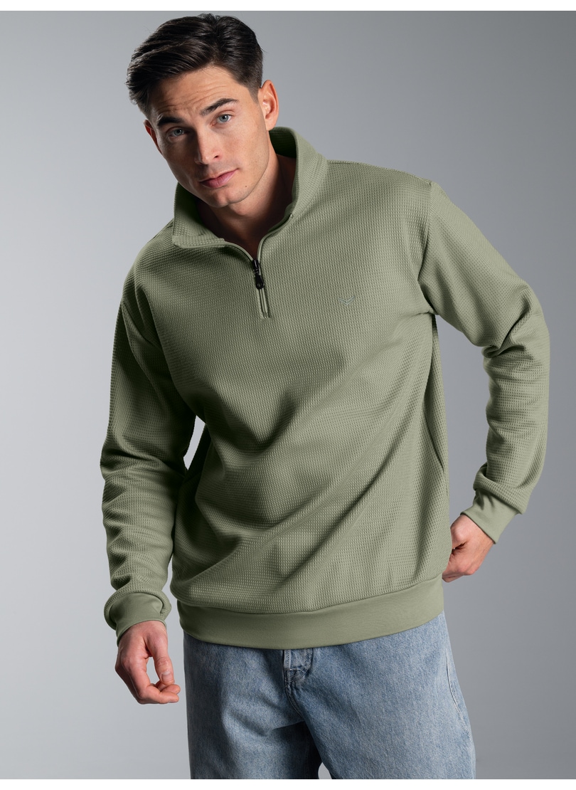 Trigema Sweatshirt »TRIGEMA Troyer in Waffeloptik«
