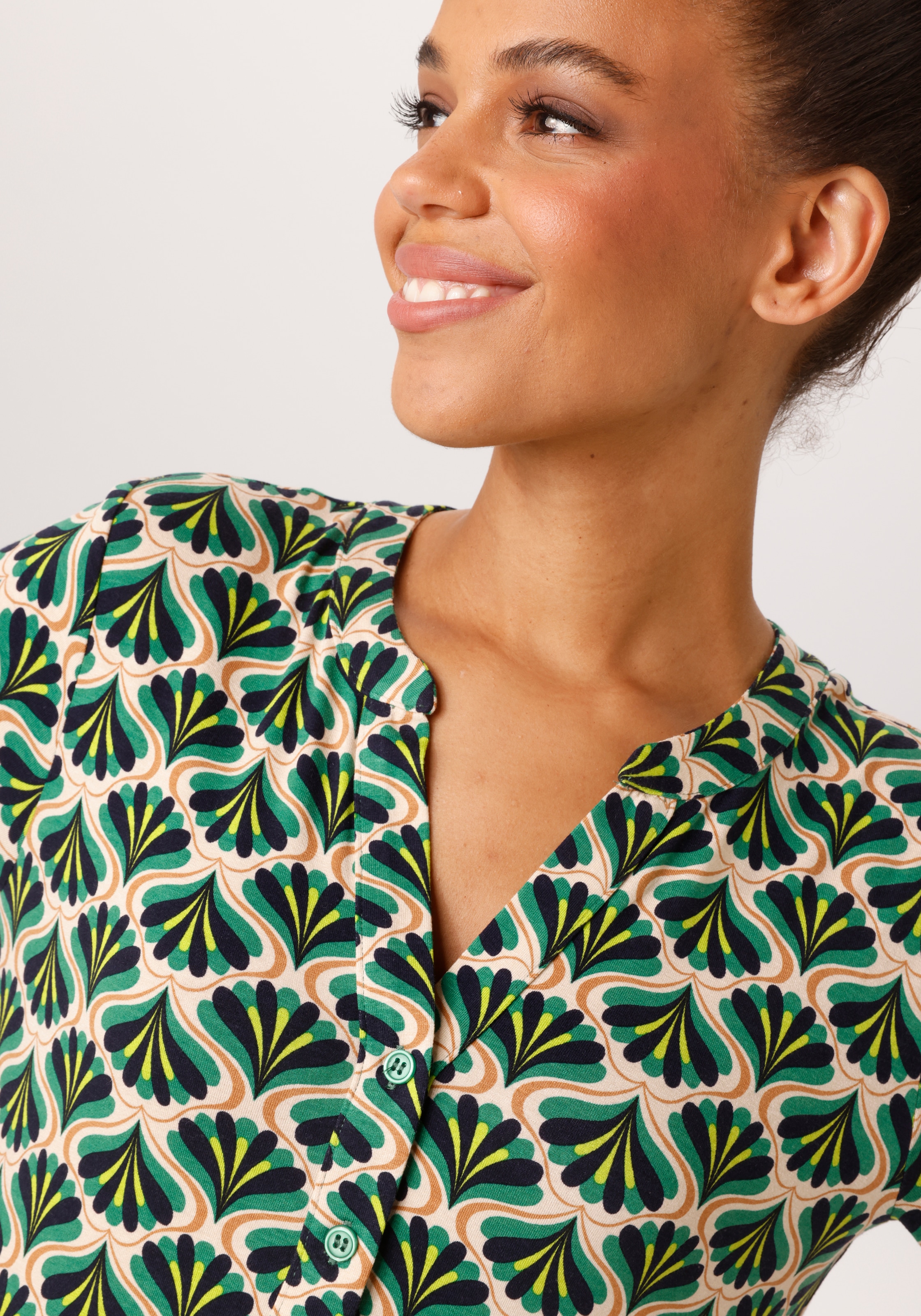 Aniston CASUAL Blouse à enfiler mit farbharmonischem Retro-Muster - NEUE KOLLEKTION