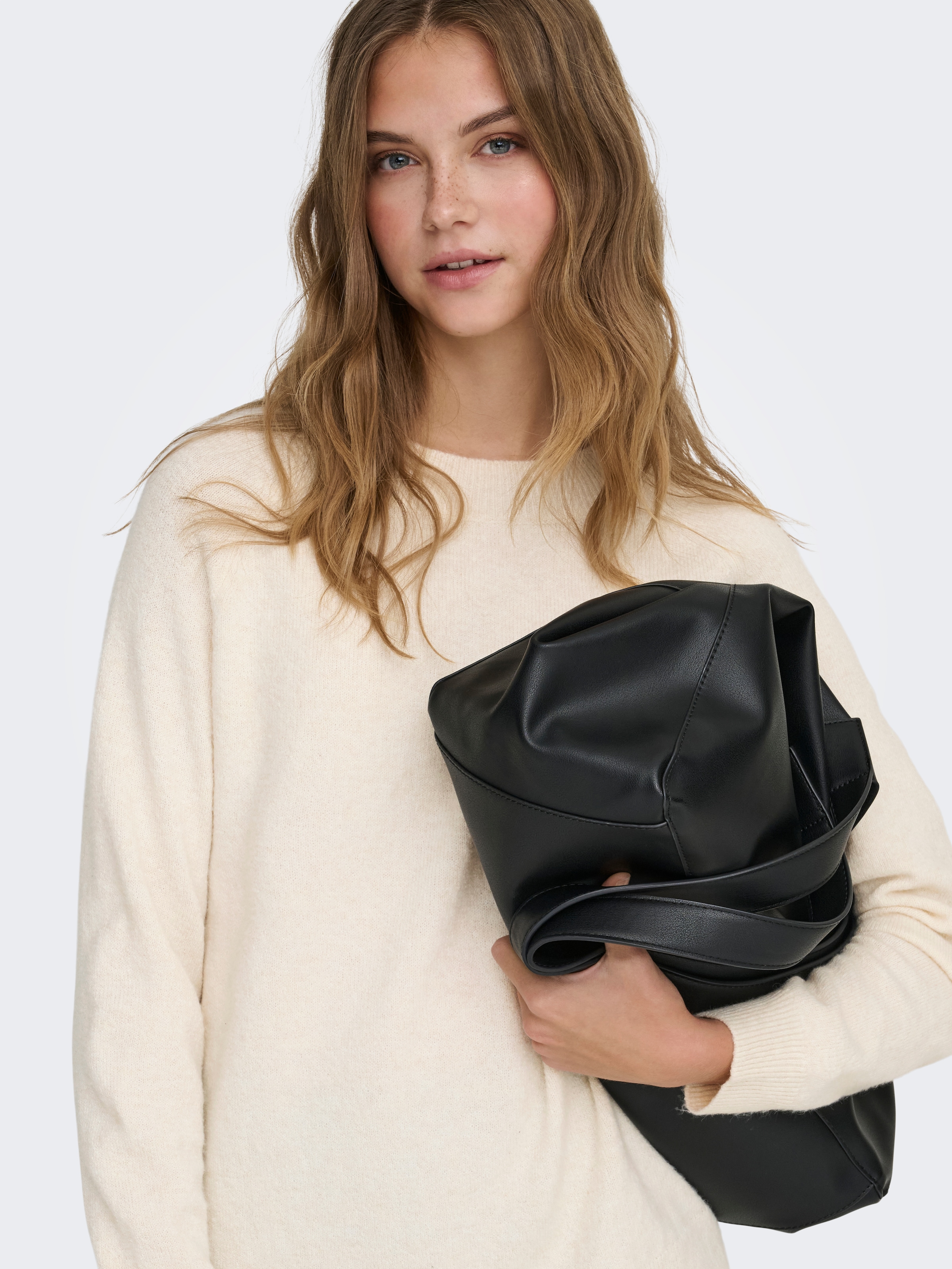 ONLY Pull à col rond »ONLRICA LIFE L/S PULLOVER  KNT NOOS« Materialmix, regular fit