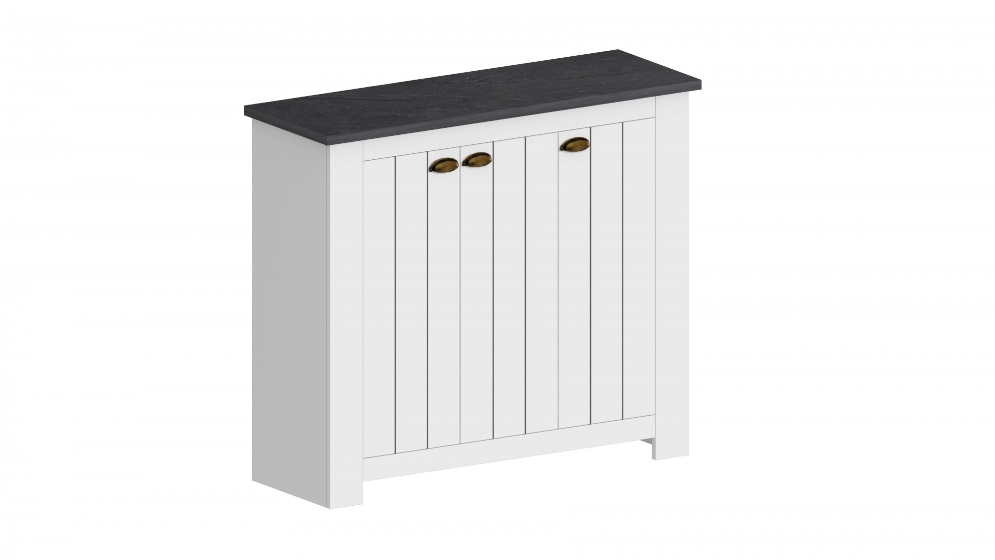 Home affaire Schuhschrank »FIGO, Made in Italy – Schuhkommode,Schuhregal für ca. 30 Paar Schuhe« 1 Stk. tlg. 3-Türig, Siebdruck-dekorative Fräsungen, 10 Fächer, Höhe: 100 cm