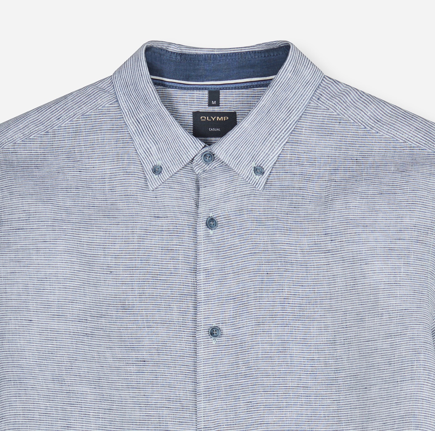 OLYMP Chemise à manches longues Casual, Button-down-Kragen, regular fit, Leinen