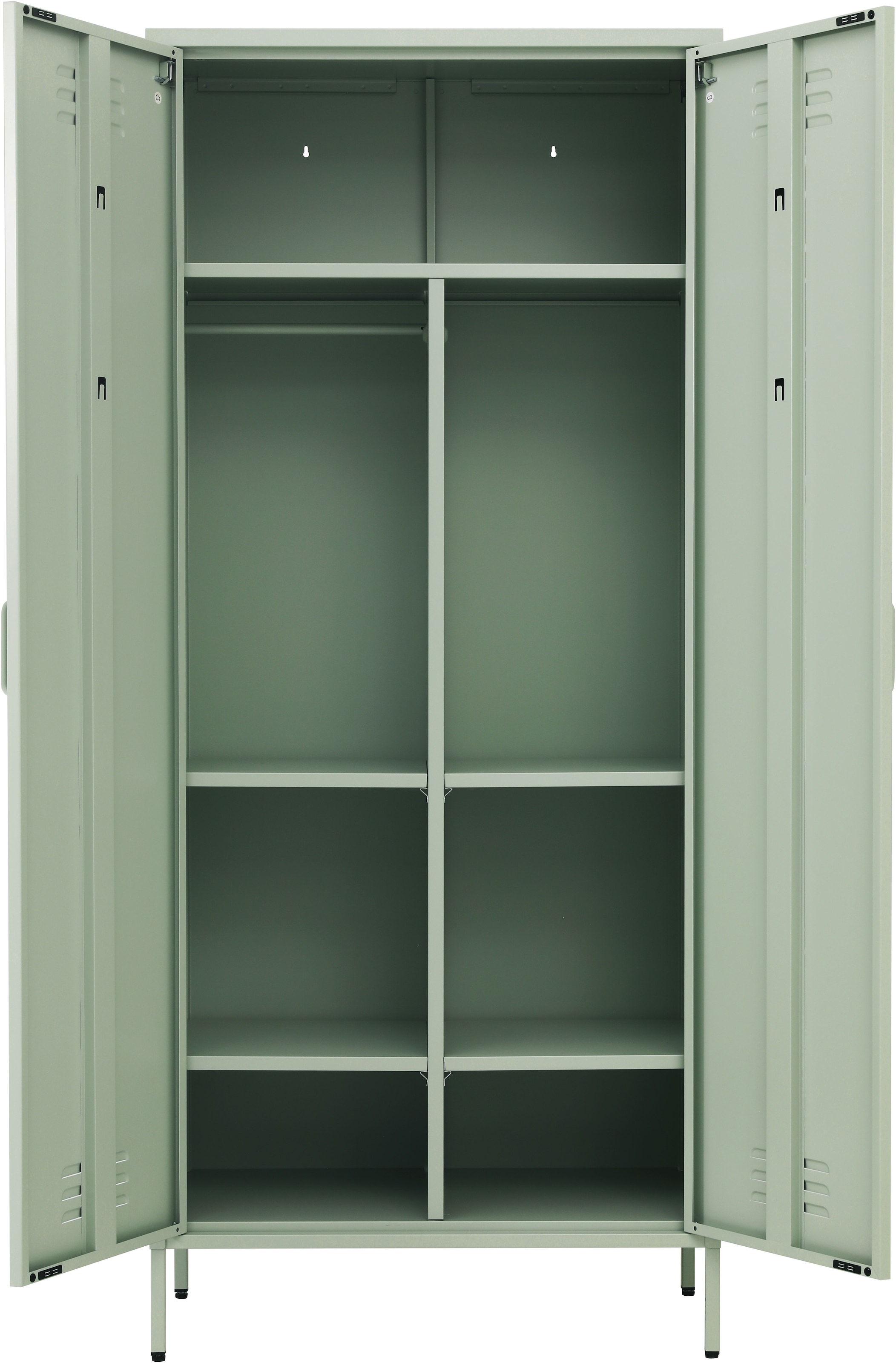 GOODproduct Armoire à portes battantes »Kleiderschrank Schrank Metallschrank Mehrzweckschrank Siena Spind« En 4 couleurs en métal,  réglable en hauteur, verrouillable