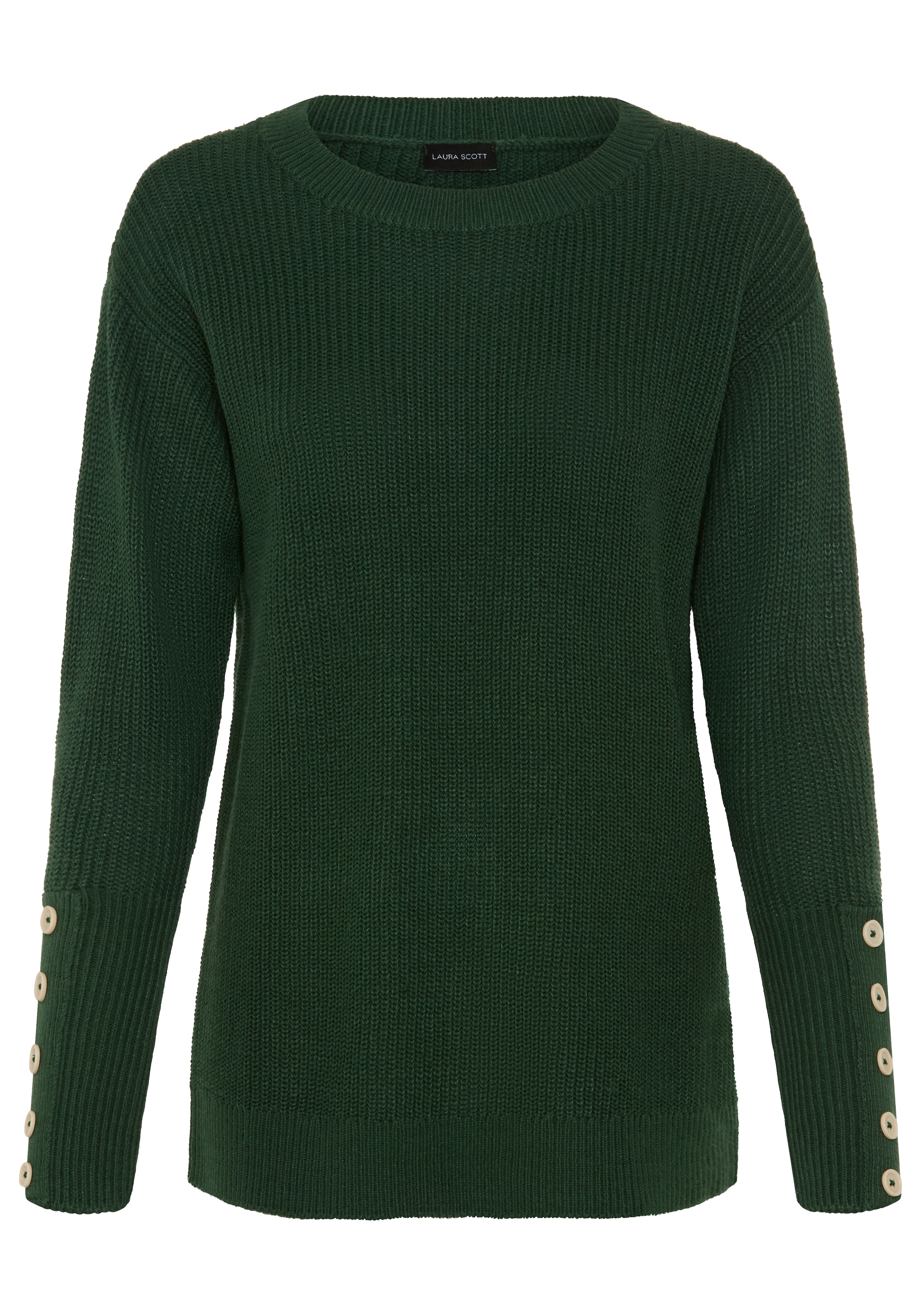 Laura Scott Strickpullover Übergangspullover aus Grobstrick, mit Zierknöpfen