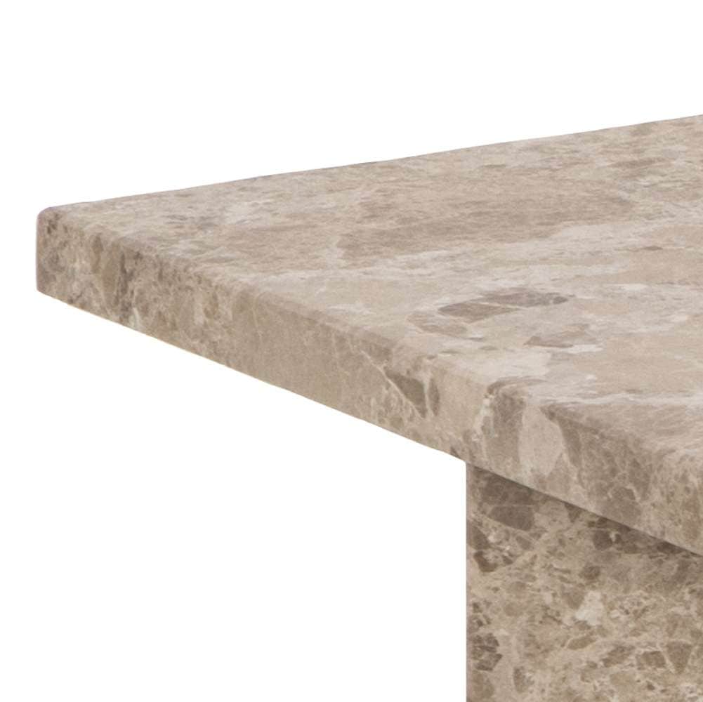 ACTONA GROUP Table basse »Vega« Table basse, piètement en V, laqué mat latte, marbre, 90x90x42 cm