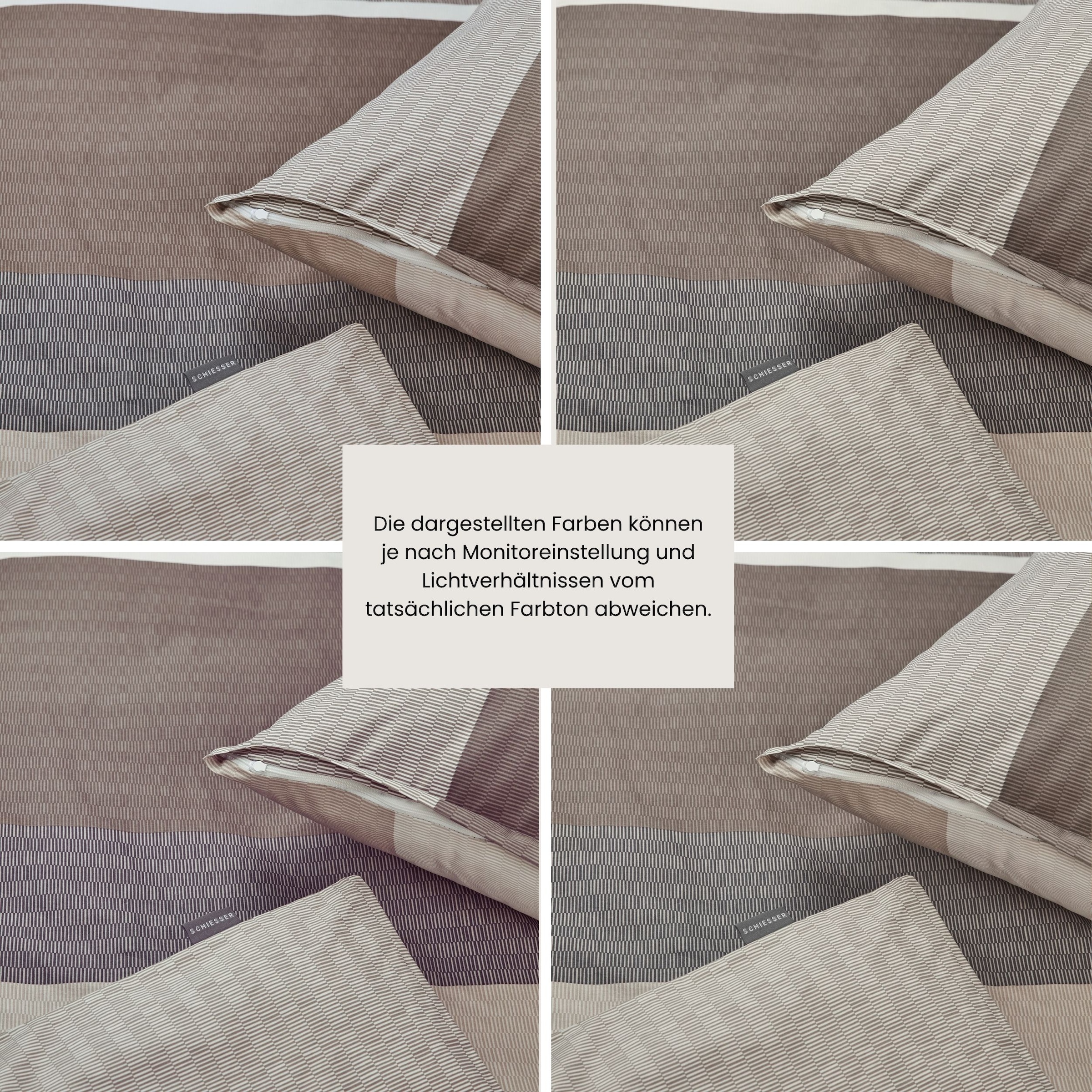 Schiesser Linge de lit »Endy Stripes aus weicher Baumwolle mit grossen und kleinen Streifen« 2 cuis Made in Green