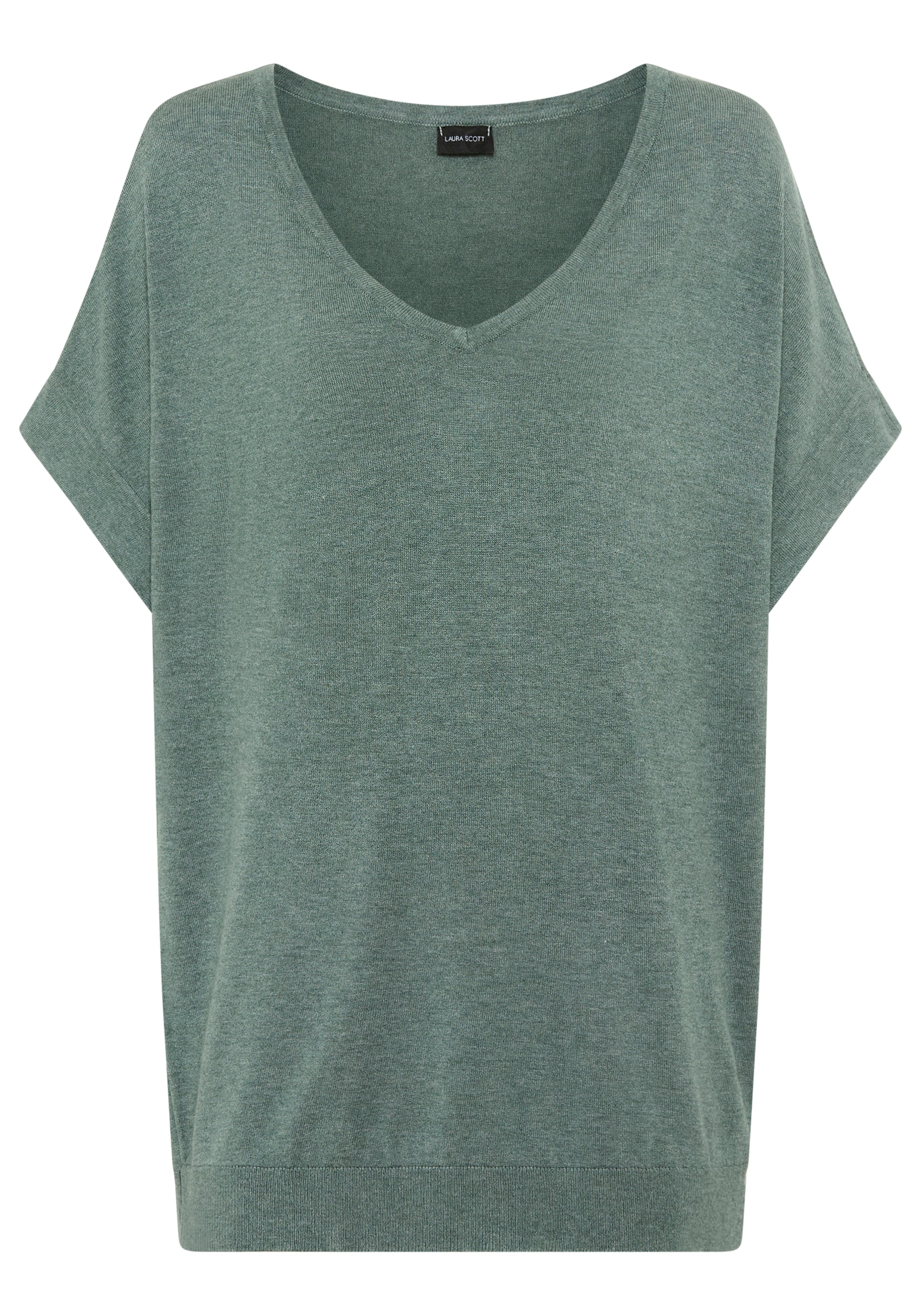 Laura Scott CURVE Pull col V sommerlicher Feinstrick mit figurschmeichelnder Passform