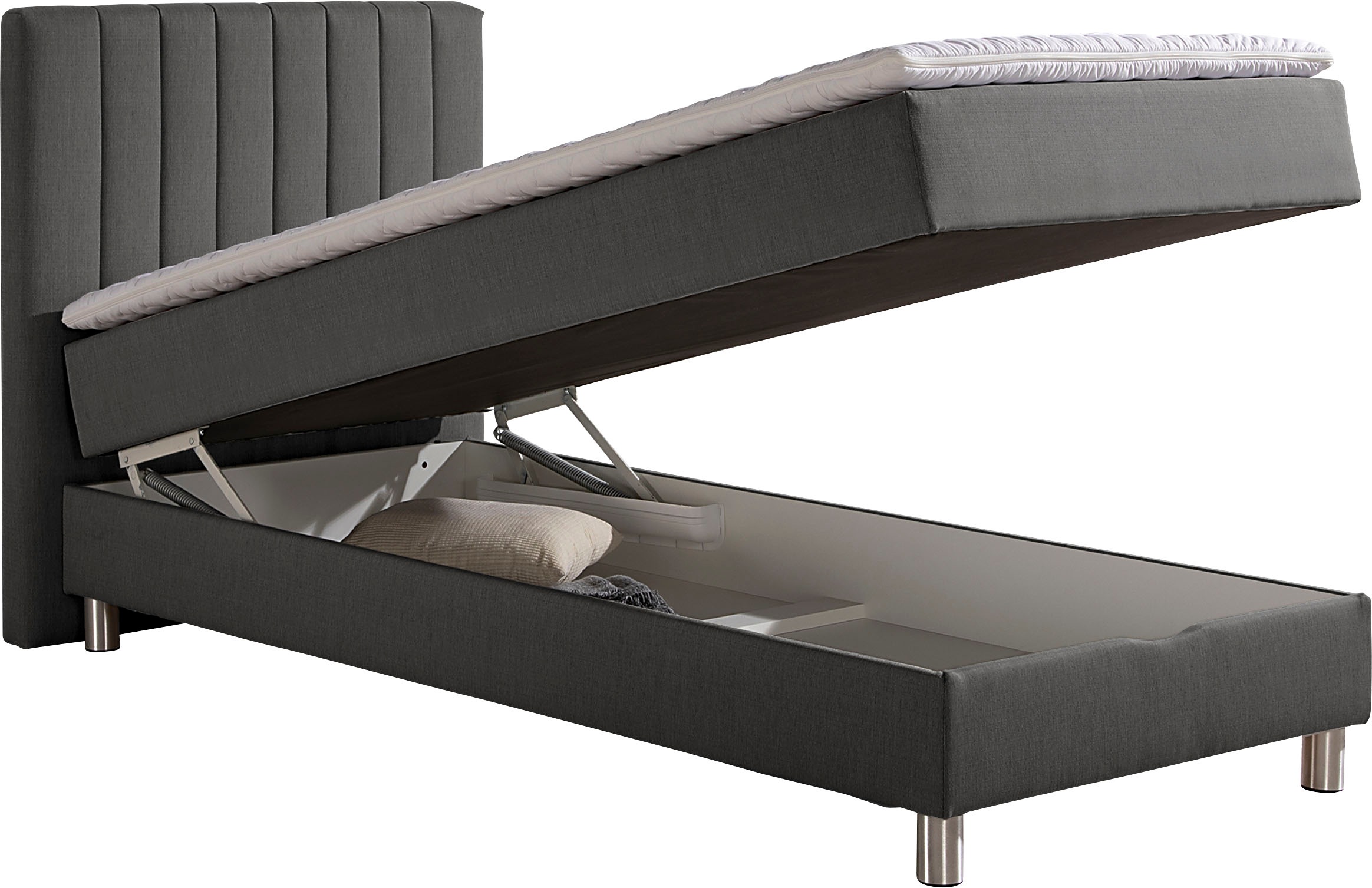 Maintal Lit de boxe avec coffre de lit et surmatelas en mousse froide