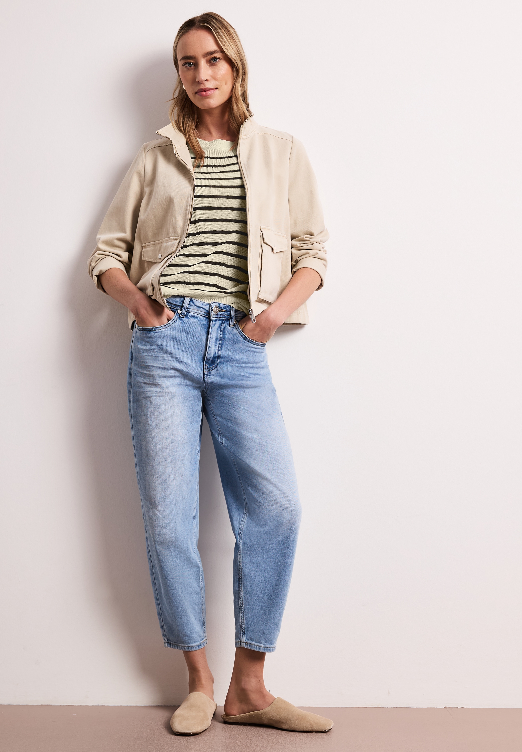 STREET ONE Pull-over avec encolure bateau et rayures