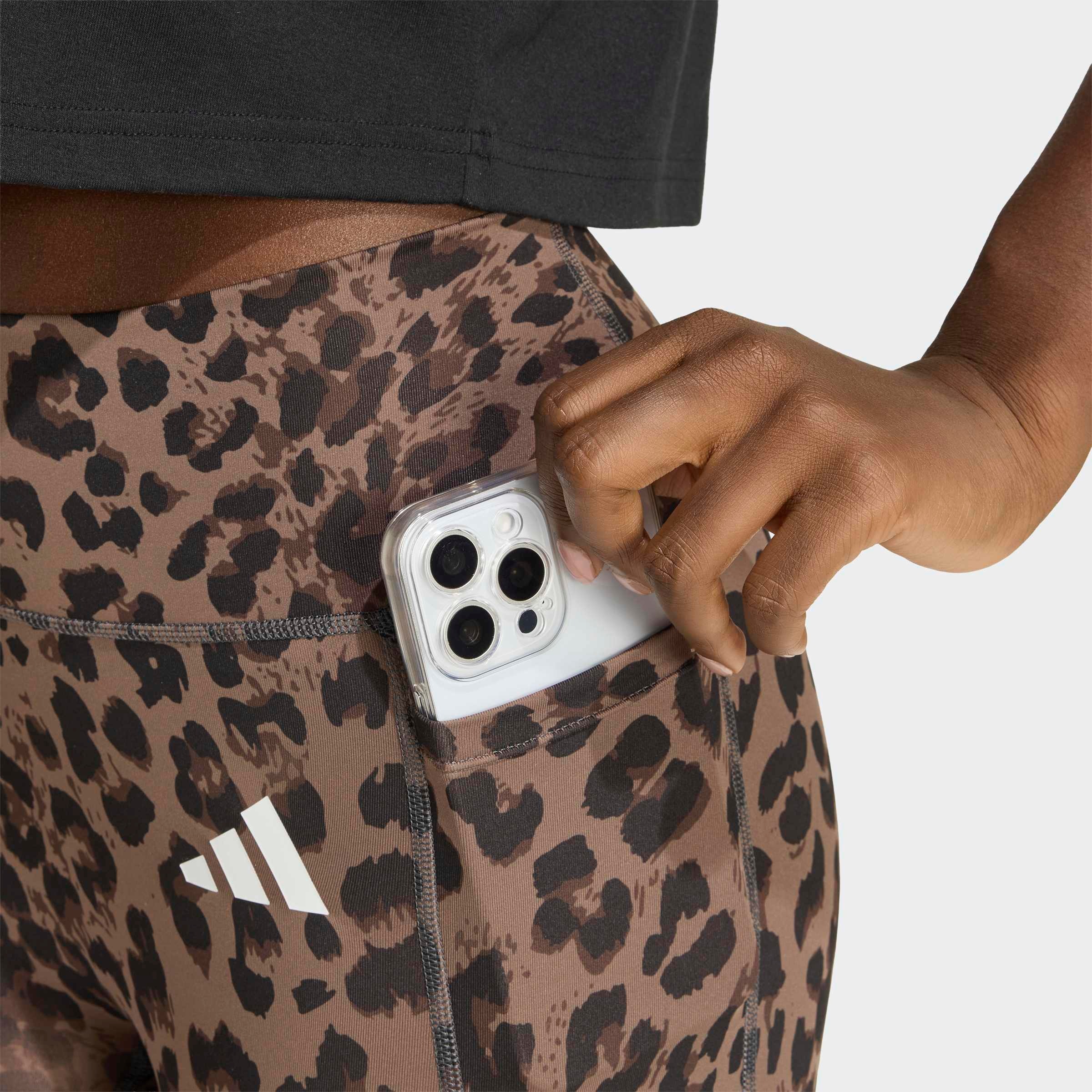 adidas Performance Shorts »OPTIME ESSENTIALS WORKOUT LEGGINGS, KURZ, LEOPARDENPRINT«