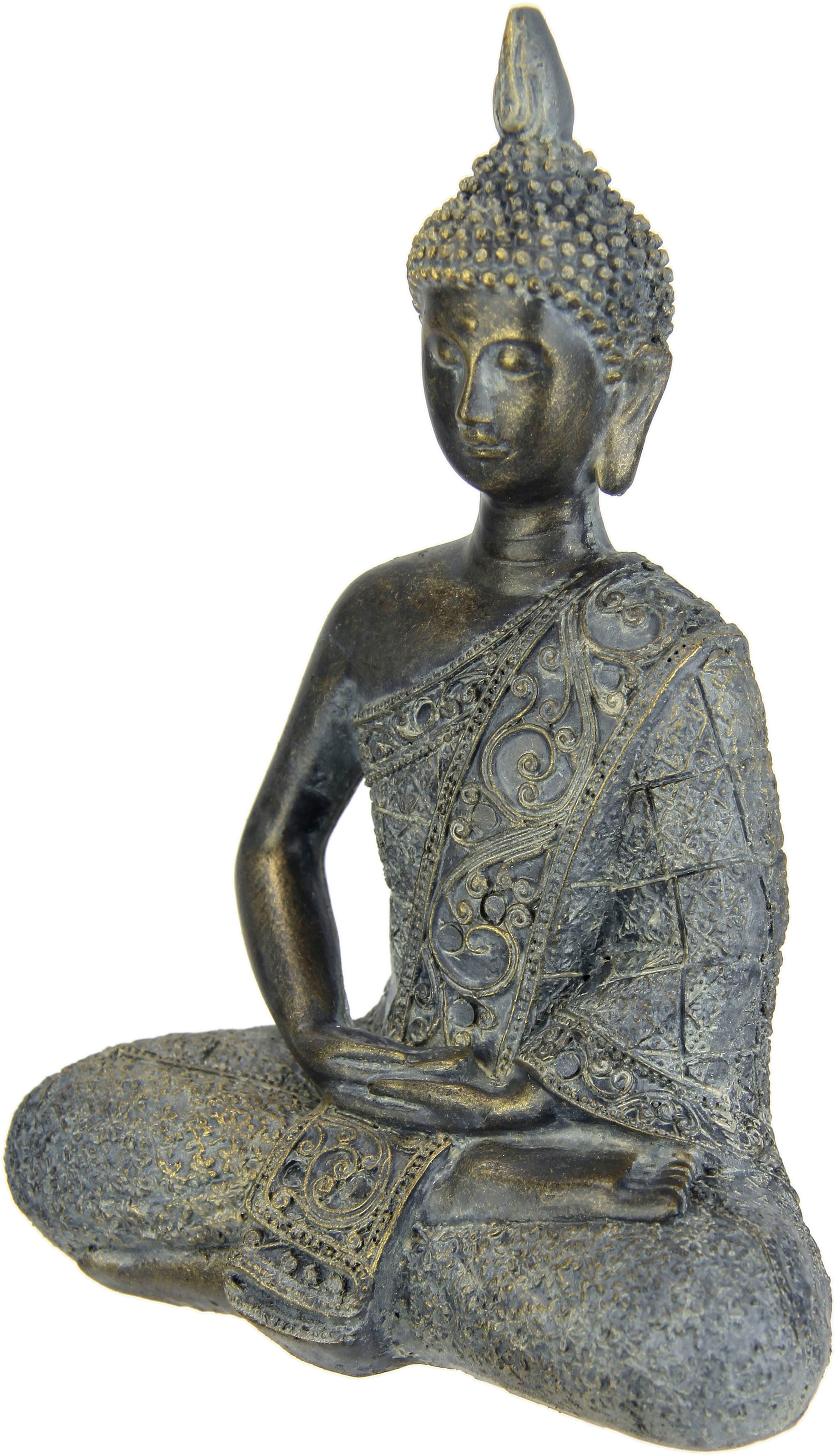 I.GE.A. Dekofigur »Buddha Figur sitzend meditierend Statue Figuren Skulptur« Garten-Figur Wohnaccessoire