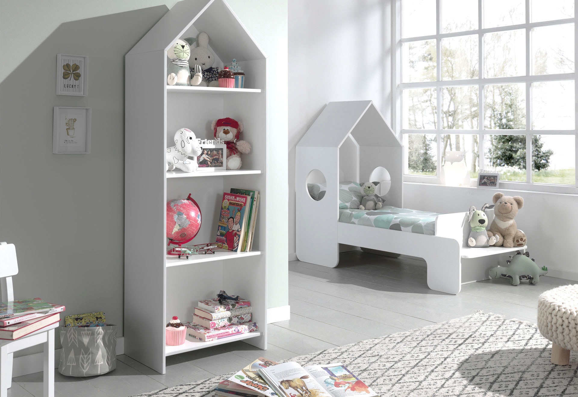 Vipack Étagère pour enfants »Casami, Regalschrank mit 3 Böden und viel Stauraum« L/H/P env. 57,6x171,3x37 cm, utilisation universelle, très moderne,  en MDF de haute qualité, laqué blanc