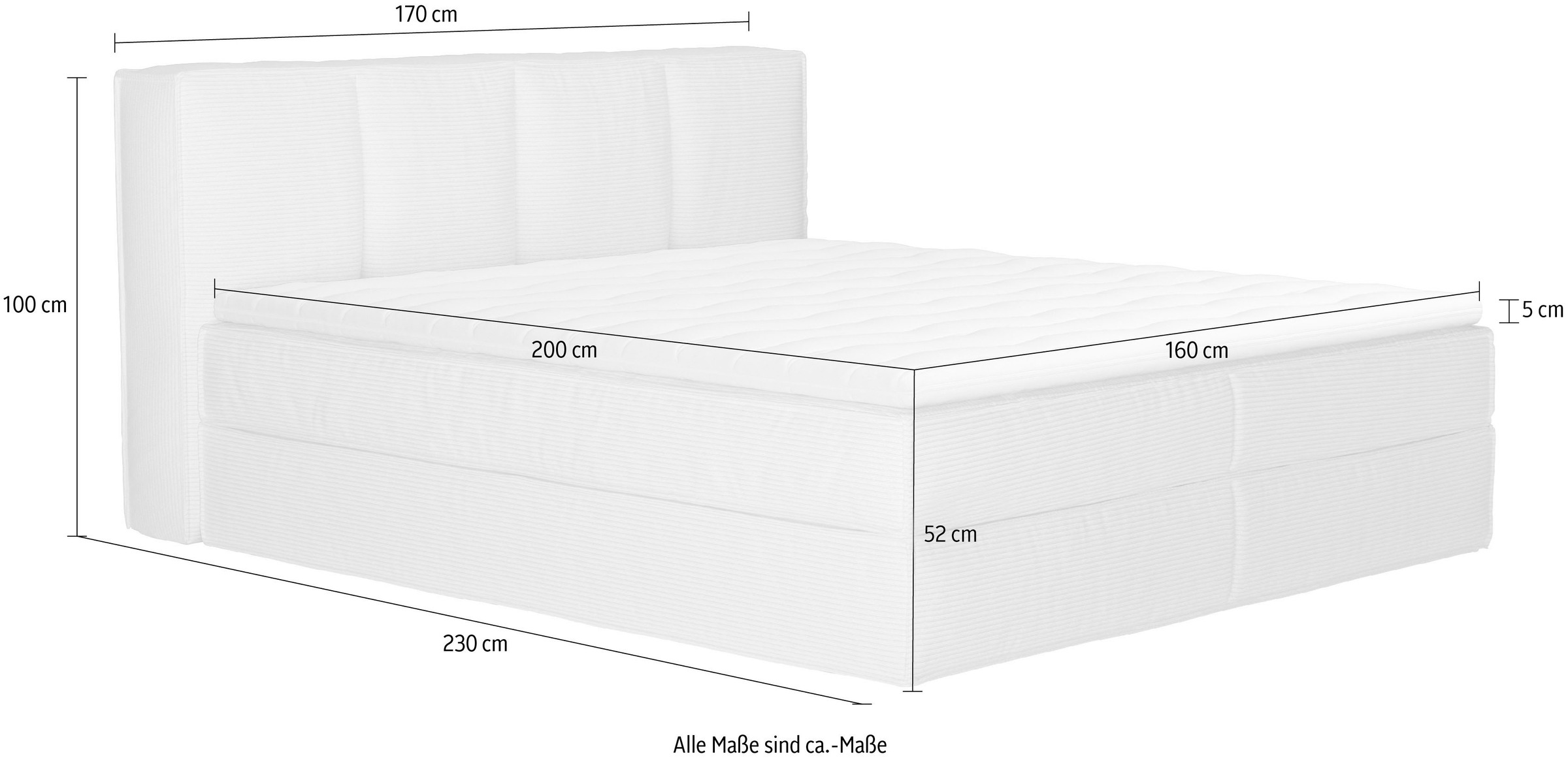 LeGer Home by Lena Gercke Boxspringbett »Addyson« Härtegrade H2, H3 und H4 wählbar,  Boxspringbett inkl. Topper, 2 Matratzen