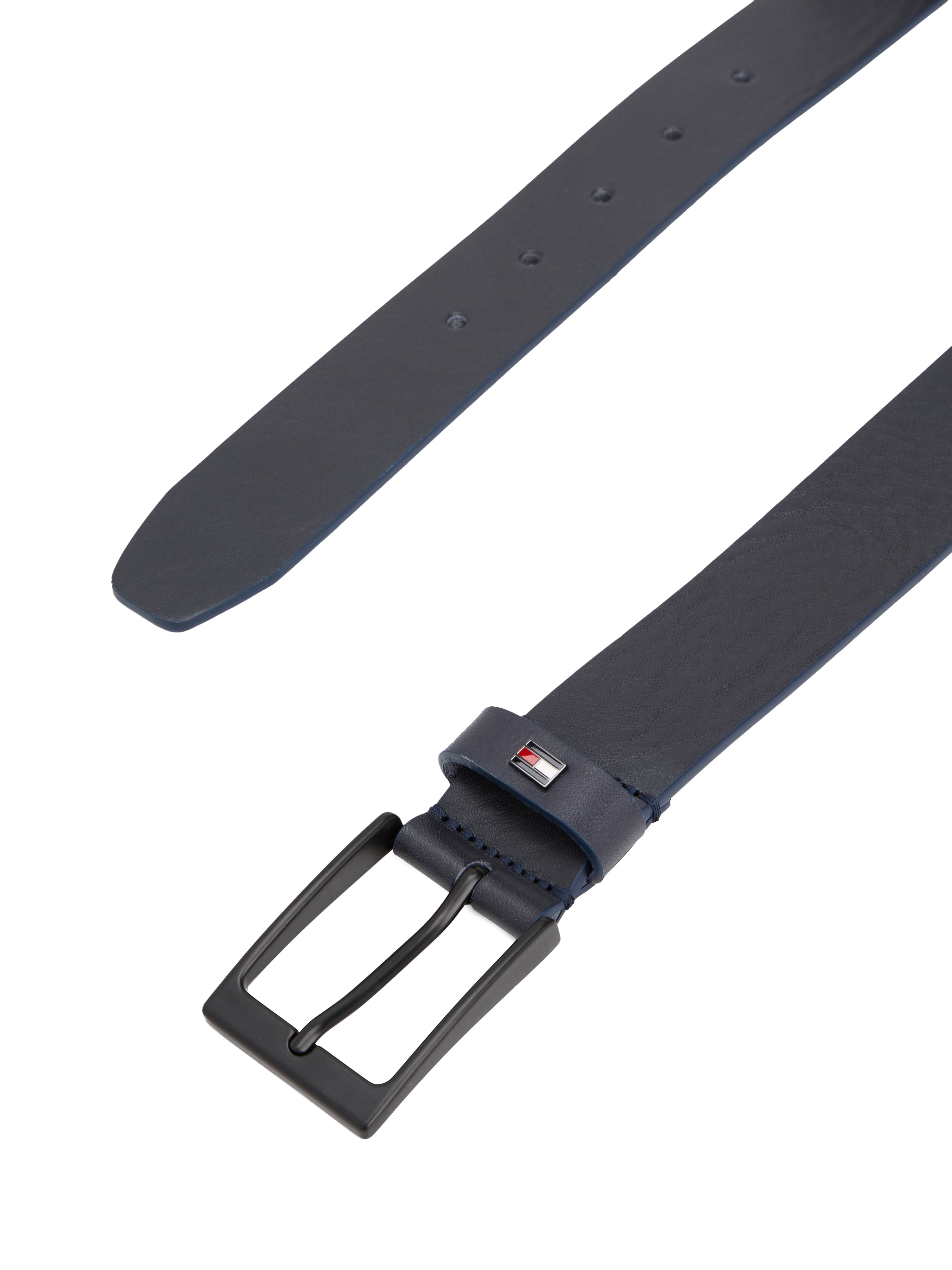 Tommy Hilfiger Ceinture en cuir »LAYTON 3.5 cm breit« Patch en métal, boucle simple ardillon