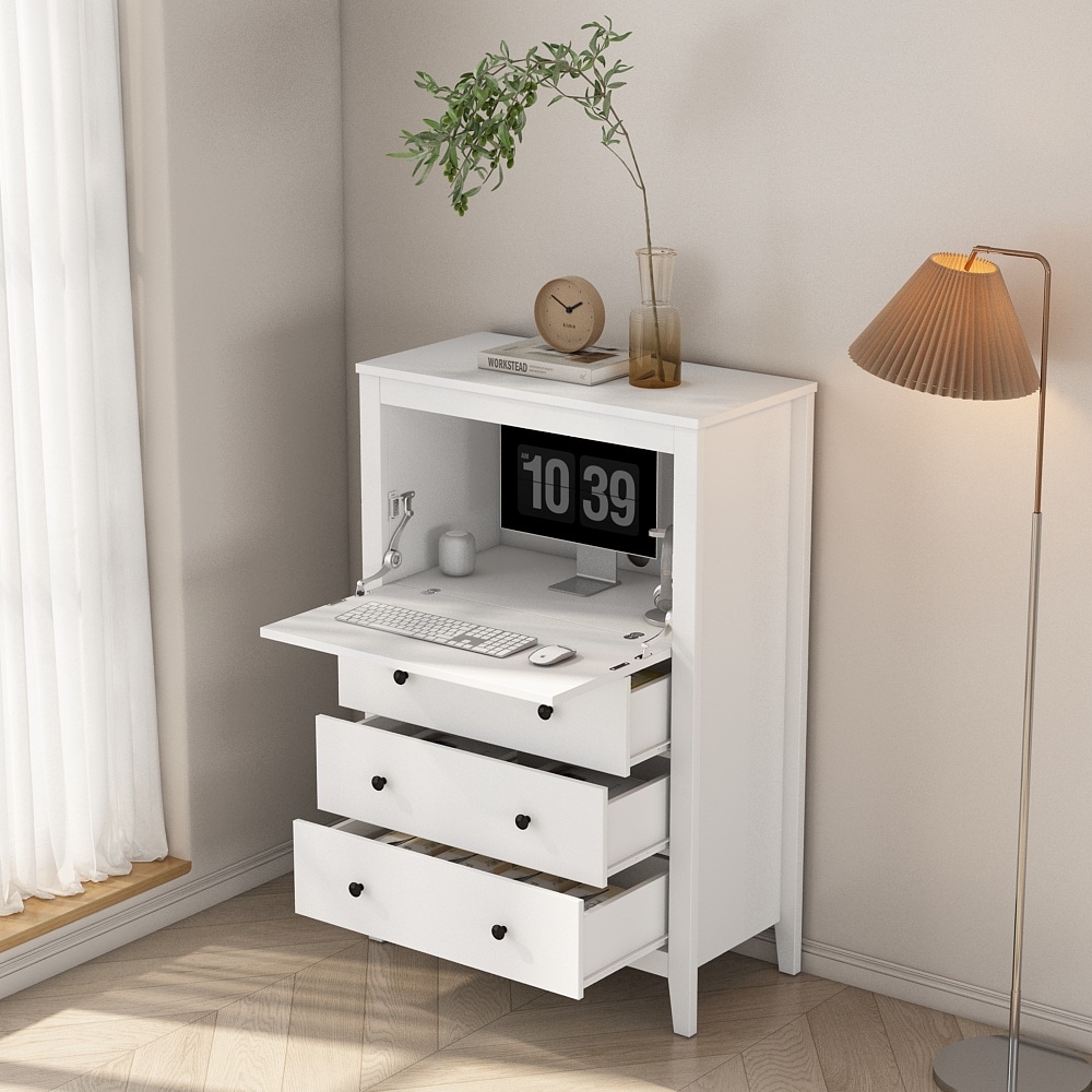 GOODproduct Secrétaire de style maison de campagne, (L/P/H) : 80/39,5/119,6 cm