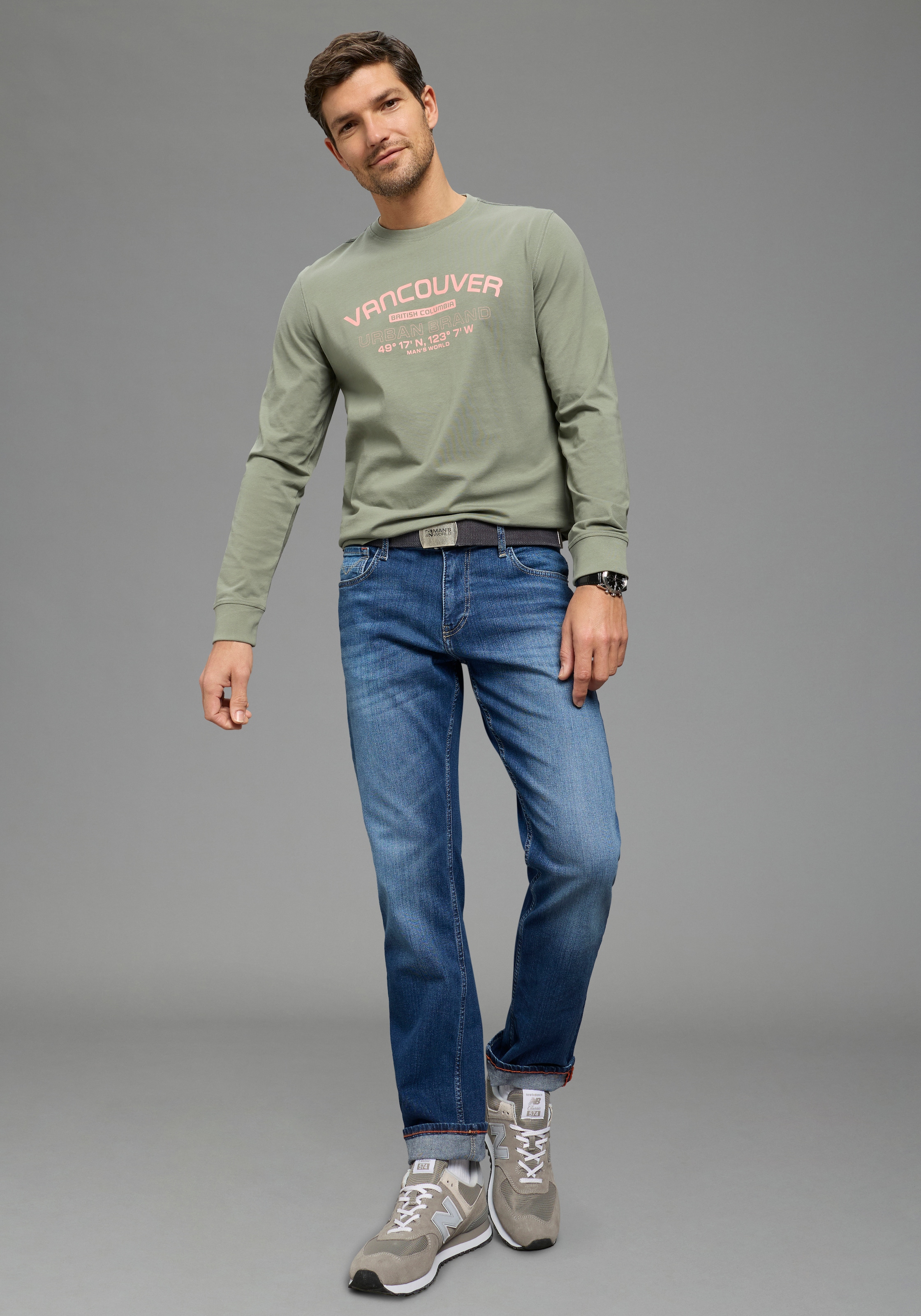 Man's World T-shirt à manches longues »Neue Kollektion!« casual Stil, Langarm, schmale Passform