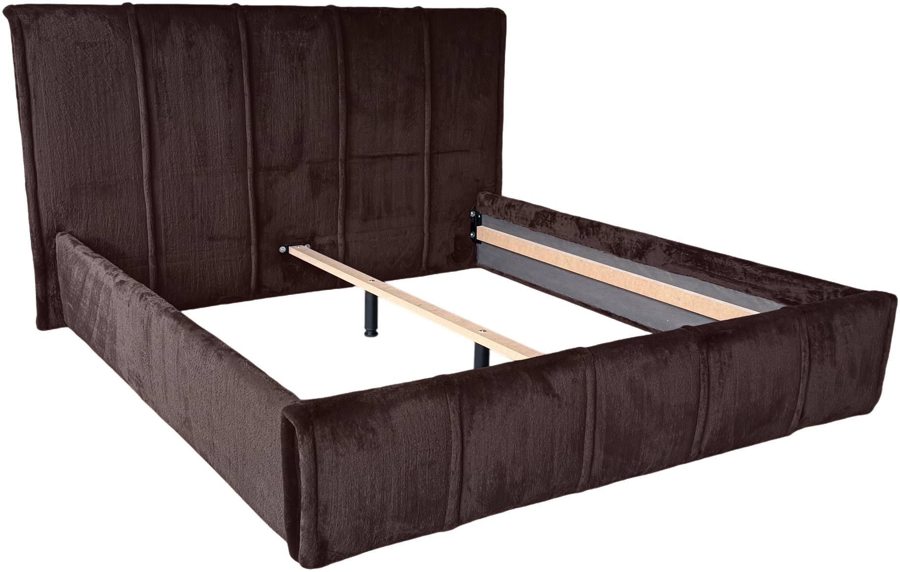 GOODproduct Lit rembourré »EVELLINA in der Grösse 180x200 cm, mit flauschigem Stoff bezogen« wahlweise mit Lattenrost und King-Matratze (28cm)