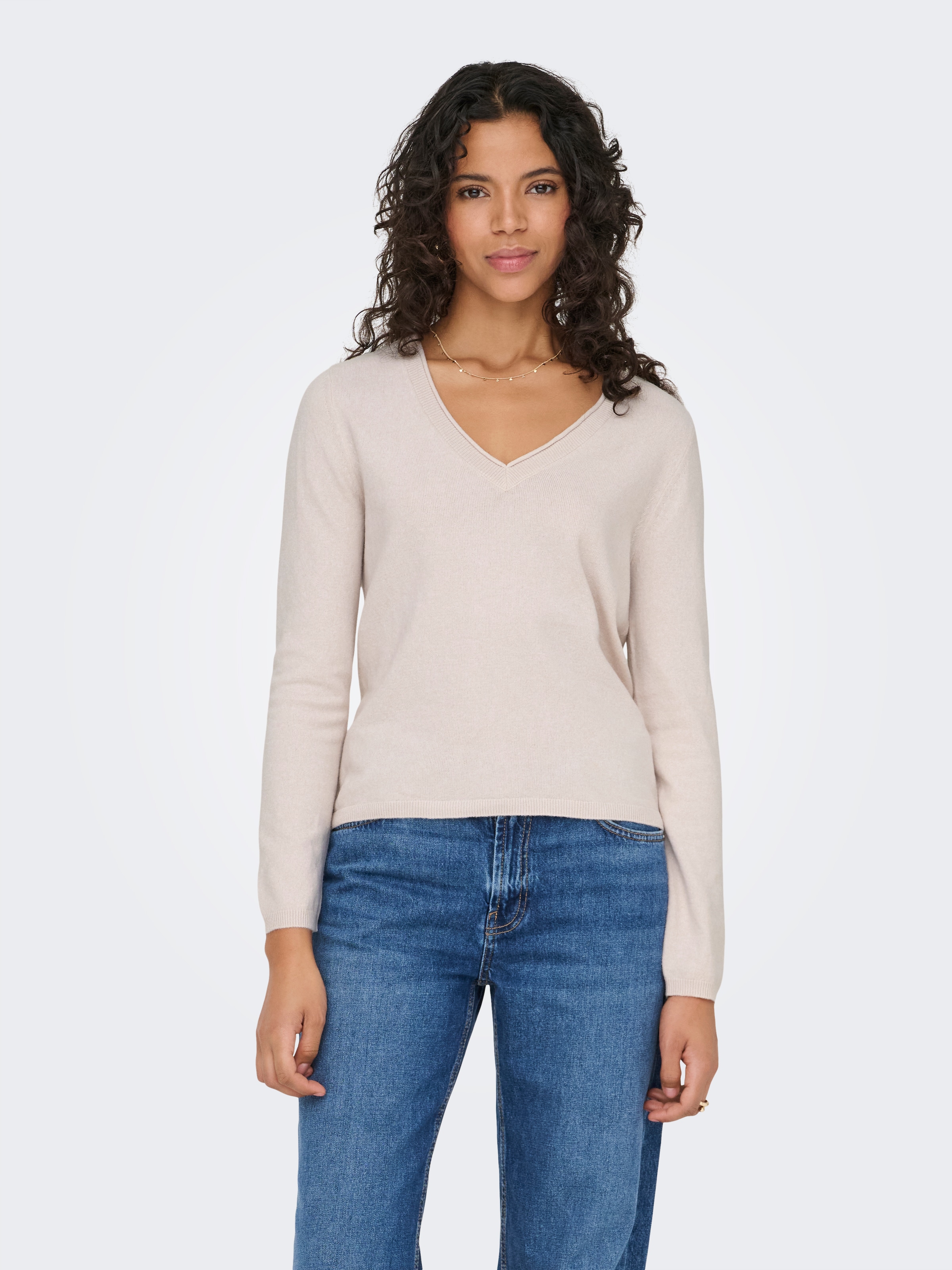 ONLY Pull col V »ONLLOYAL LIFE LS V-NECK PULLO KNT NOOS«