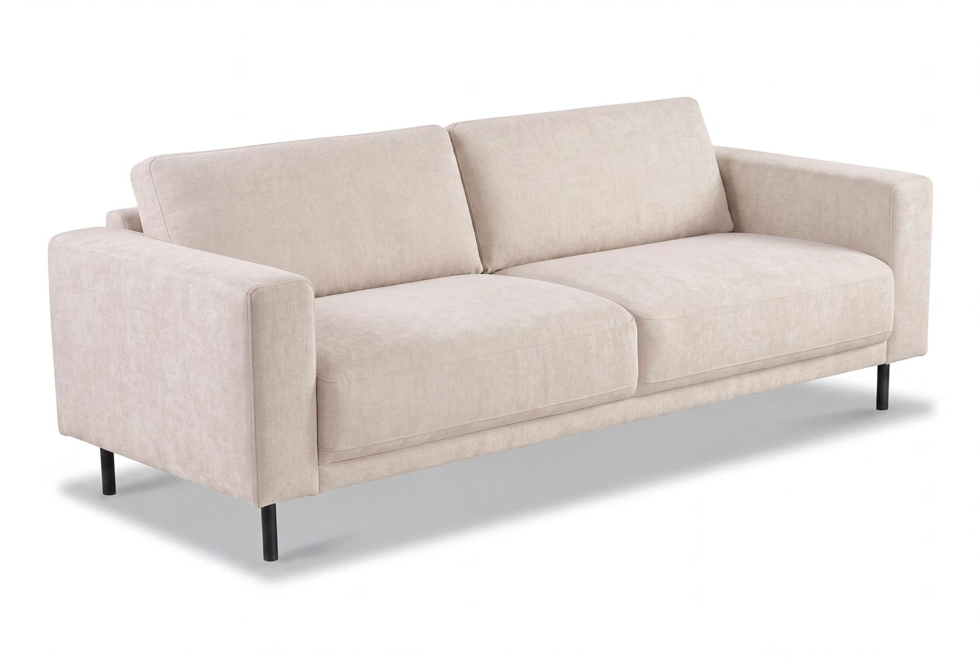 GOODproduct Schlafsofa »Sveeva, 3 Sitzer, Liegefläche 135x190 cm, schwarze Metallfüsse« langlebiger Strukturstoff, mit Wellenunterfederung, viele Farben