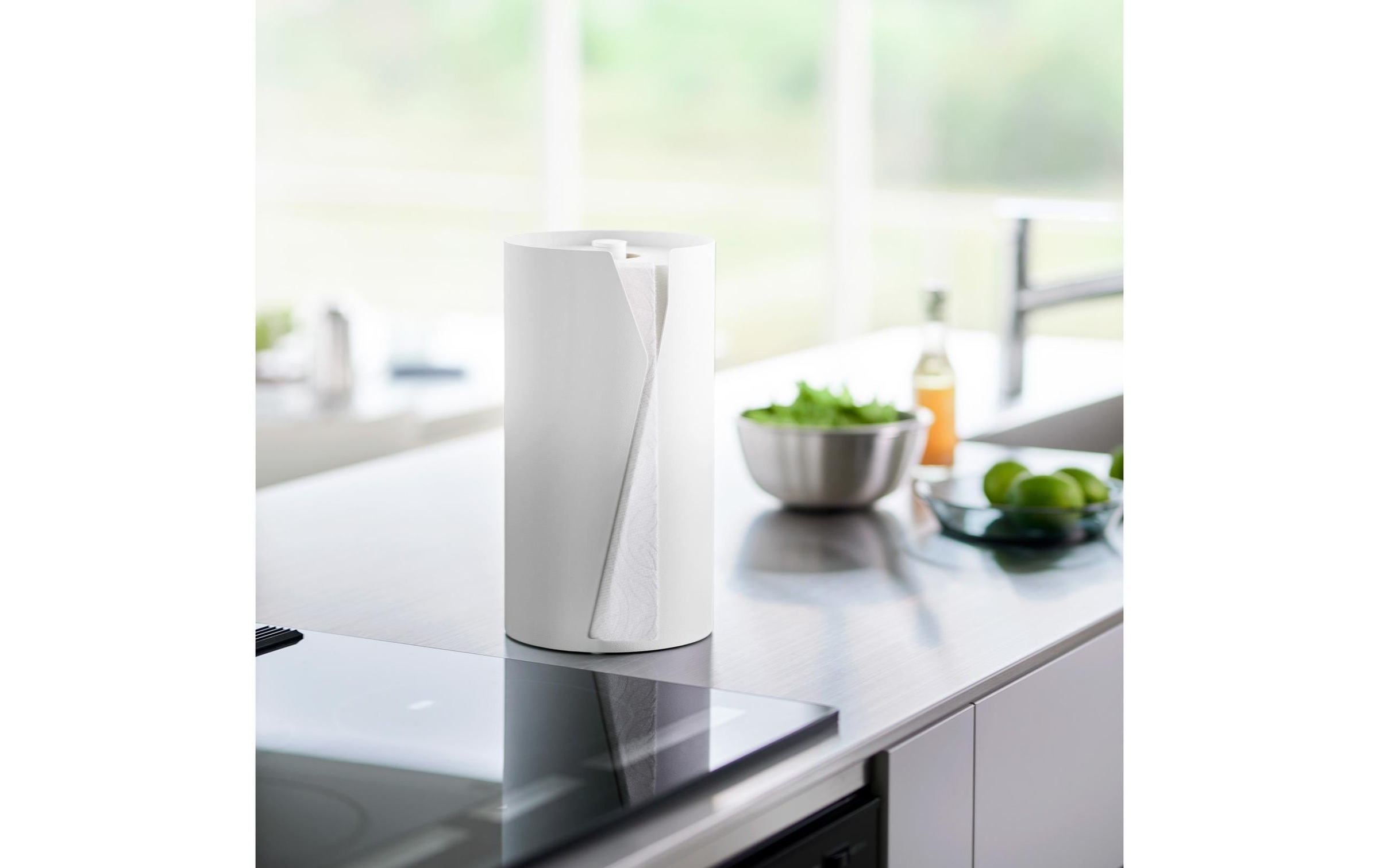 Yamazaki Küchenrollenhalter »Tower 16 x 16 x 30.2 cm« Runder Küchenrollenhalter aus Stahl mit beschwerter Basis