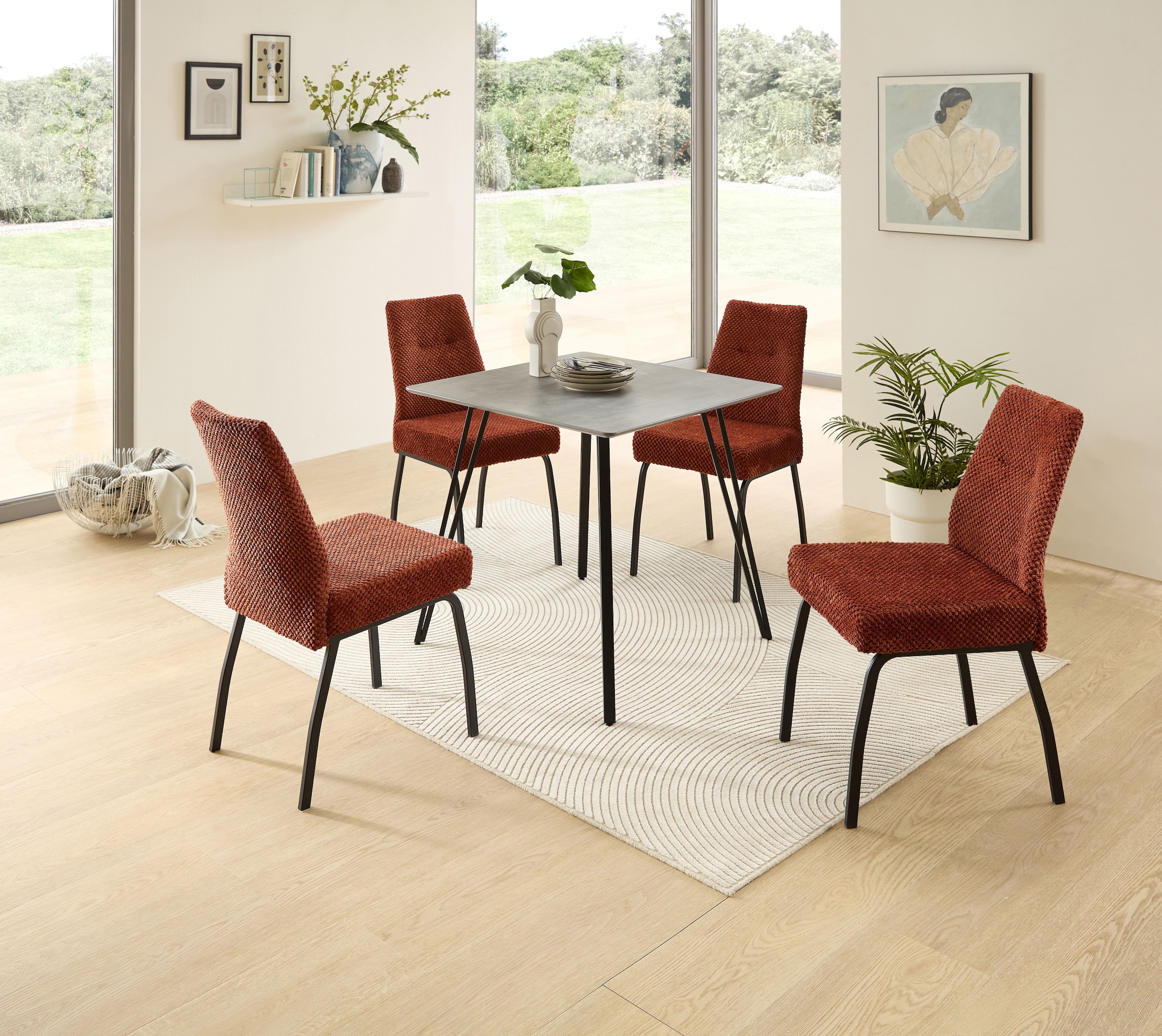 Stolkom Esstisch »Fieteni Esstisch B/H/T 80x75x80 cm« 1 Stk. tlg. Schweizer Kante, pulverbeschichtet