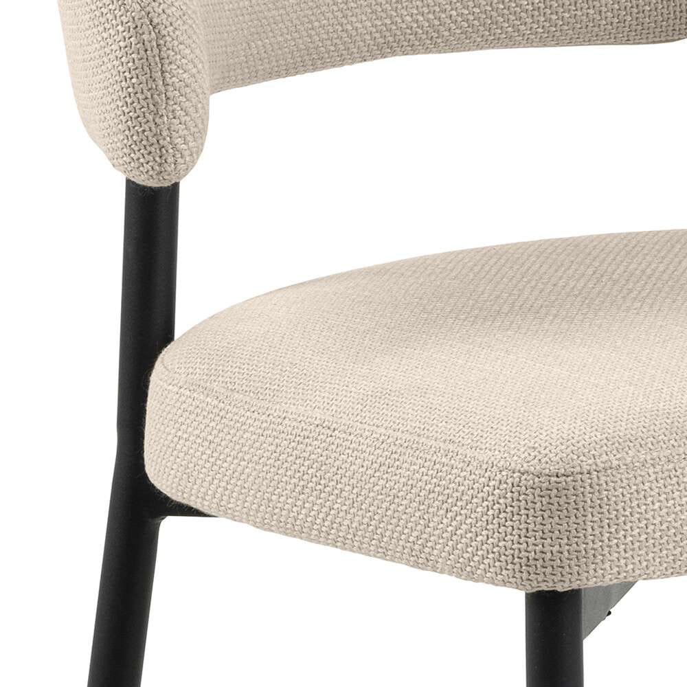 ACTONA GROUP Chaise de salle à manger »Edina 2er Set, Stoff - bequem & stilvoll, mehrere Farben, moderne« () rembourré, revêtement doux & grand confort d’assise, pieds en acier noir