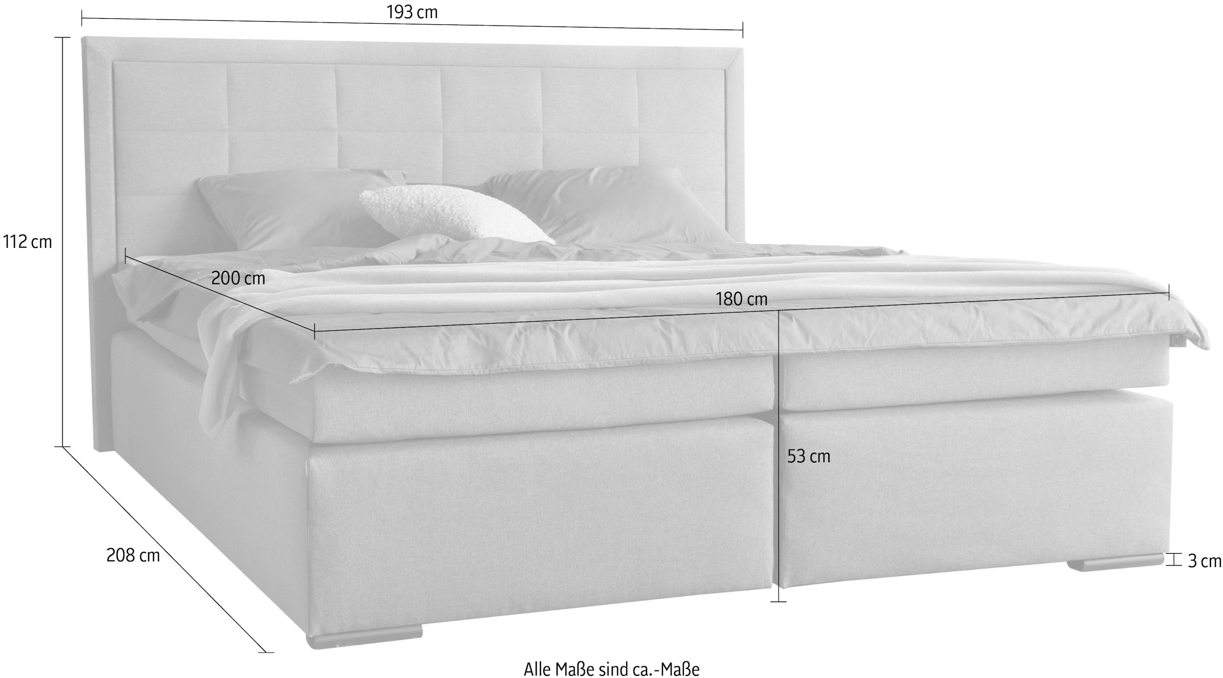 COLLECTION AB Lit boxspring »30 Jahre Jubiläums-Modell Athena« in H2,H3 & H4, wahlweise mit LED-Leiste