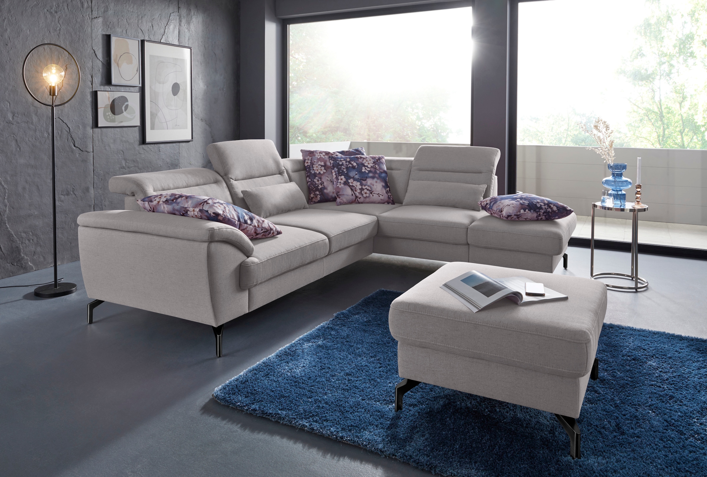 sit&more Hocker »Percy« Fusshöhe 15cm, wahlweise mit unterschiedlichen Fussfarben