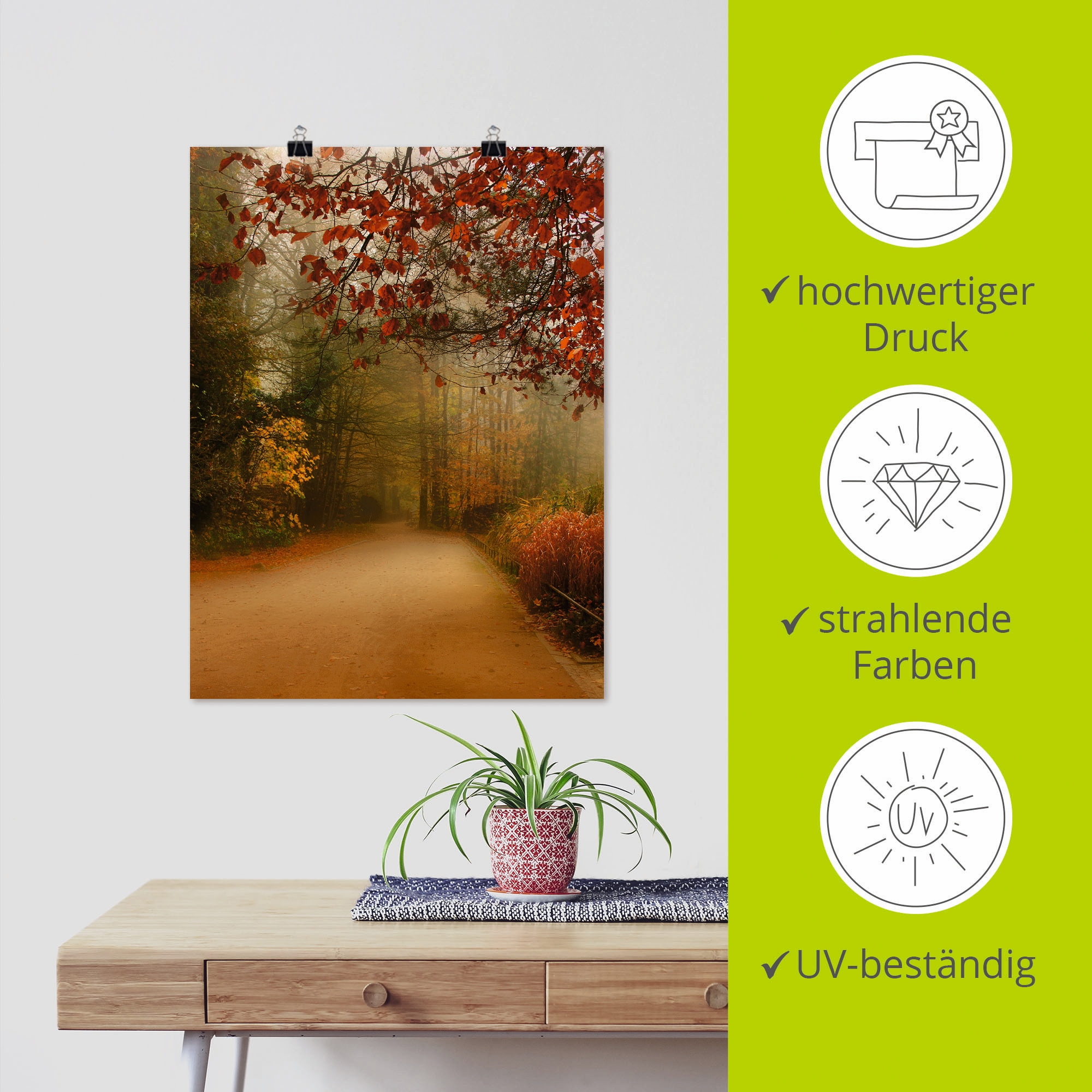 Artland Wandbild »Herbst im Park« Vier Jahreszeiten 1 Stk. tlg. als Poster in verschied. Grössen