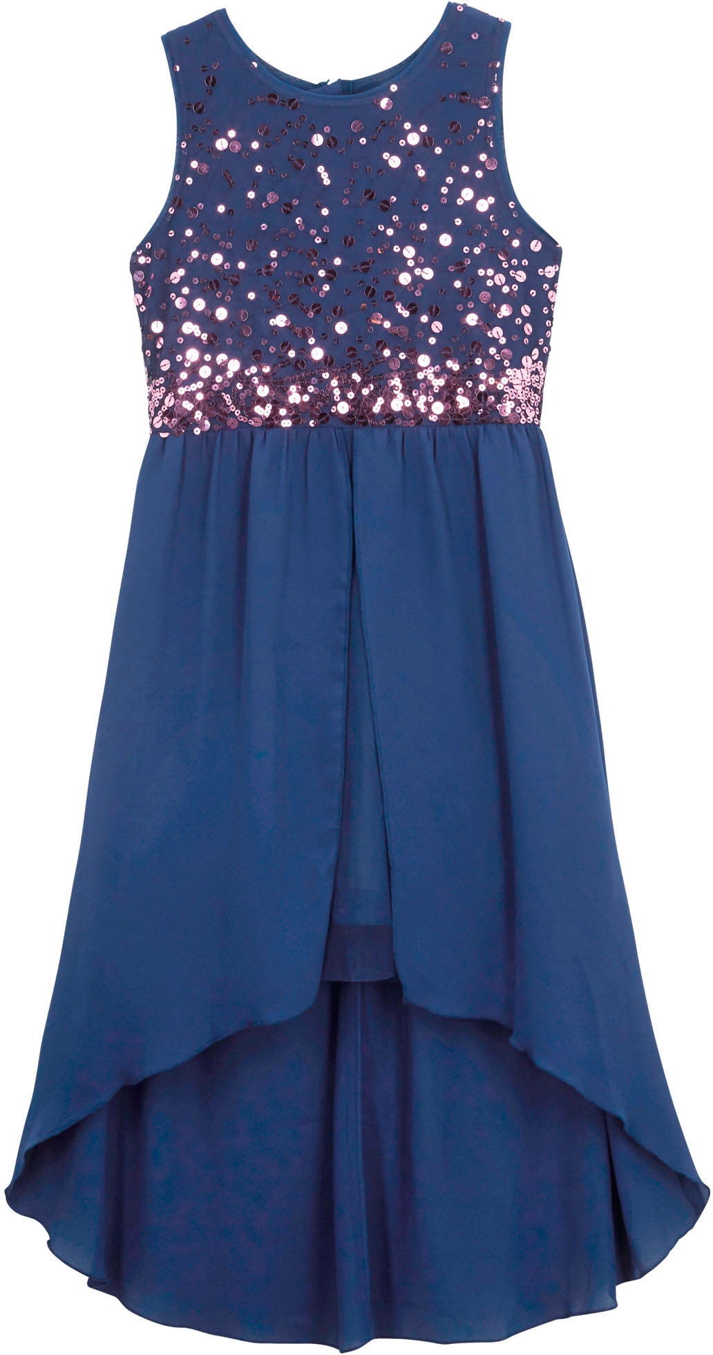 bonprix Robe Vokuhila festliches Kleid, aus Polyester, regular fit