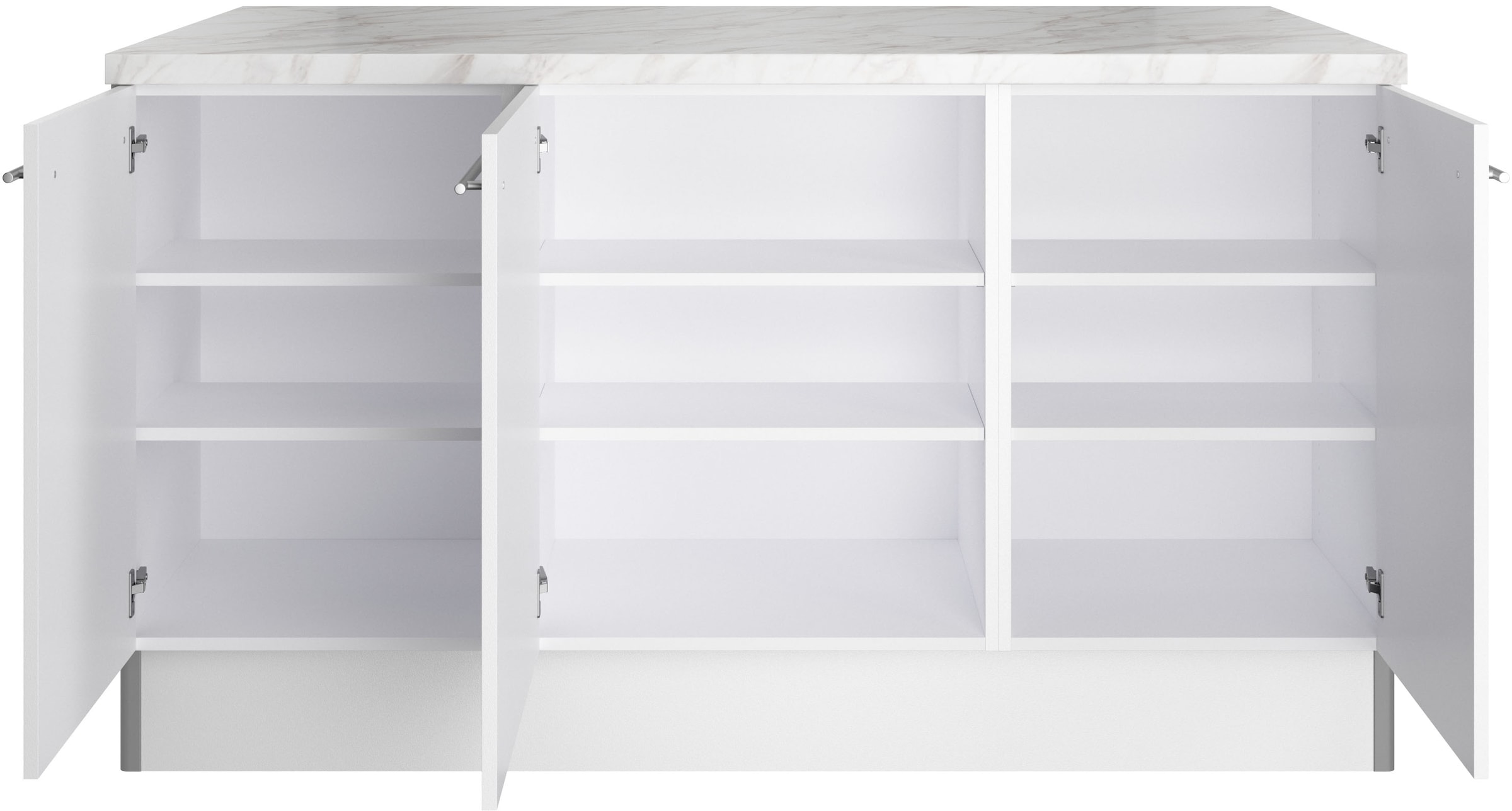 KOCHSTATION Kücheninsel »KS-Bern2« Stellmasse 161 x 96,5 cm, mit durchgehender Arbeitsplatte als Theke