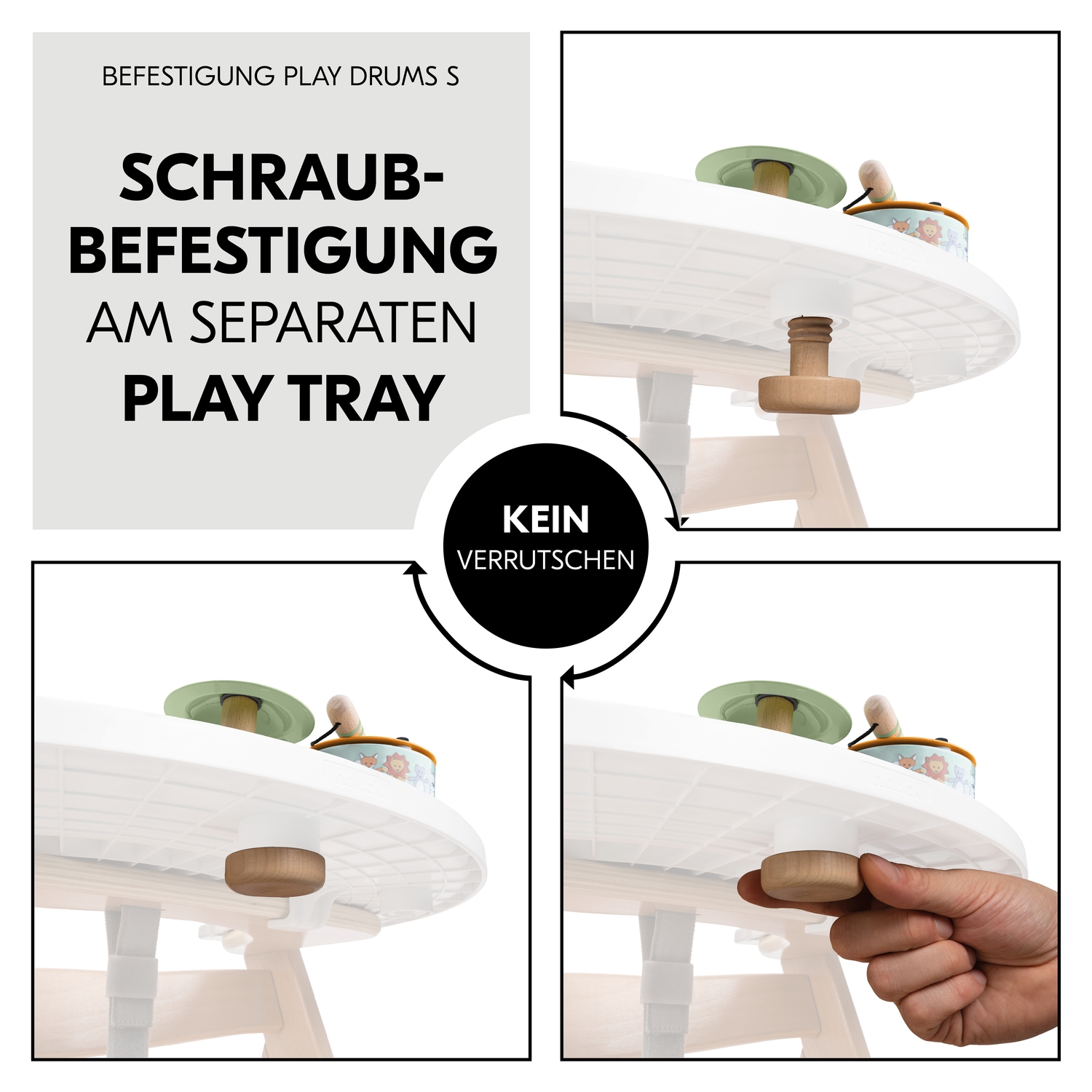 Hauck Jouet instrument de musique »Play Drums S, hauck Animals« für Hauck Play Tray; FSC® - schützt Wald