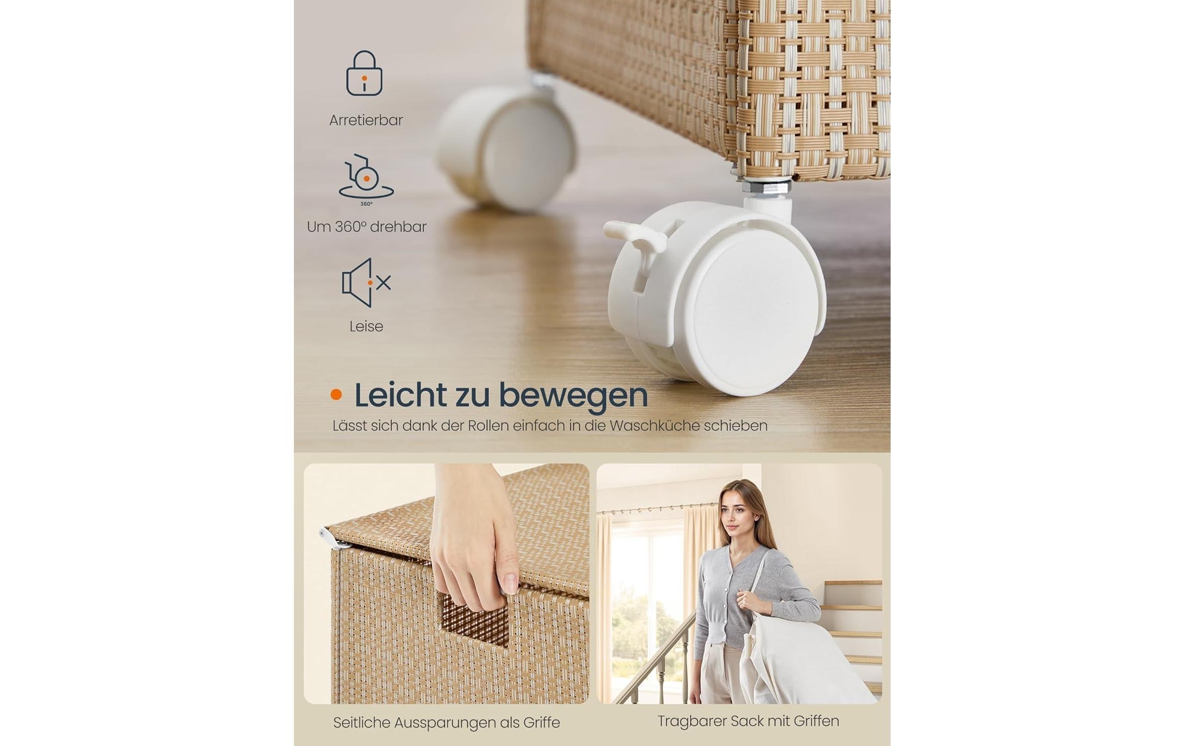 SONGMICS Wäschekorb »100 l, Bambus«