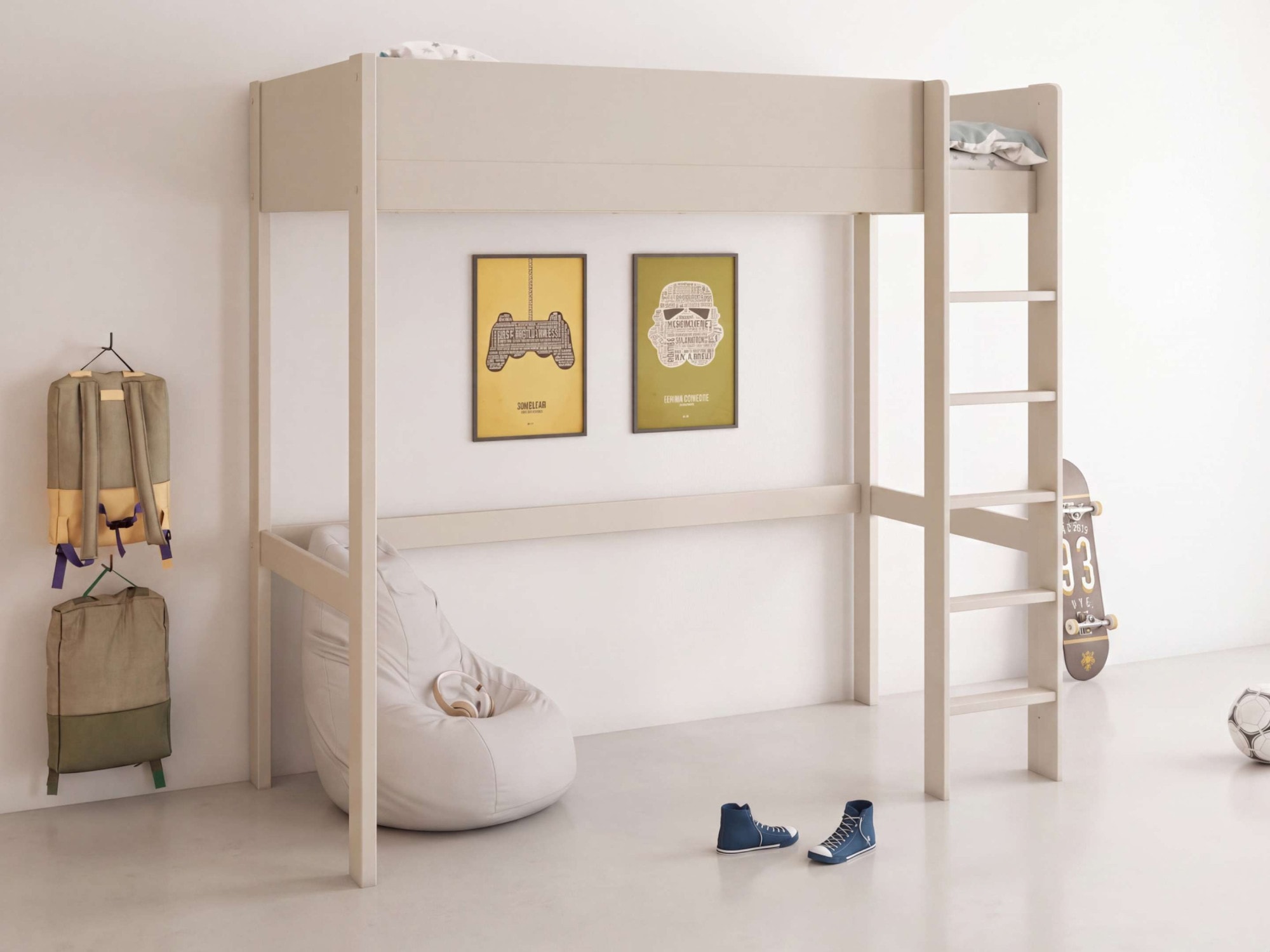 GOODproduct Hochbett »Tipo – FSC®-zertifiziertes Massivholz mit viel Freiraum darunter« B/H/T 207,7x190x105cm,  Flexible Leiter-Montage, Rundum-Schutz und optimale Raumnutzung