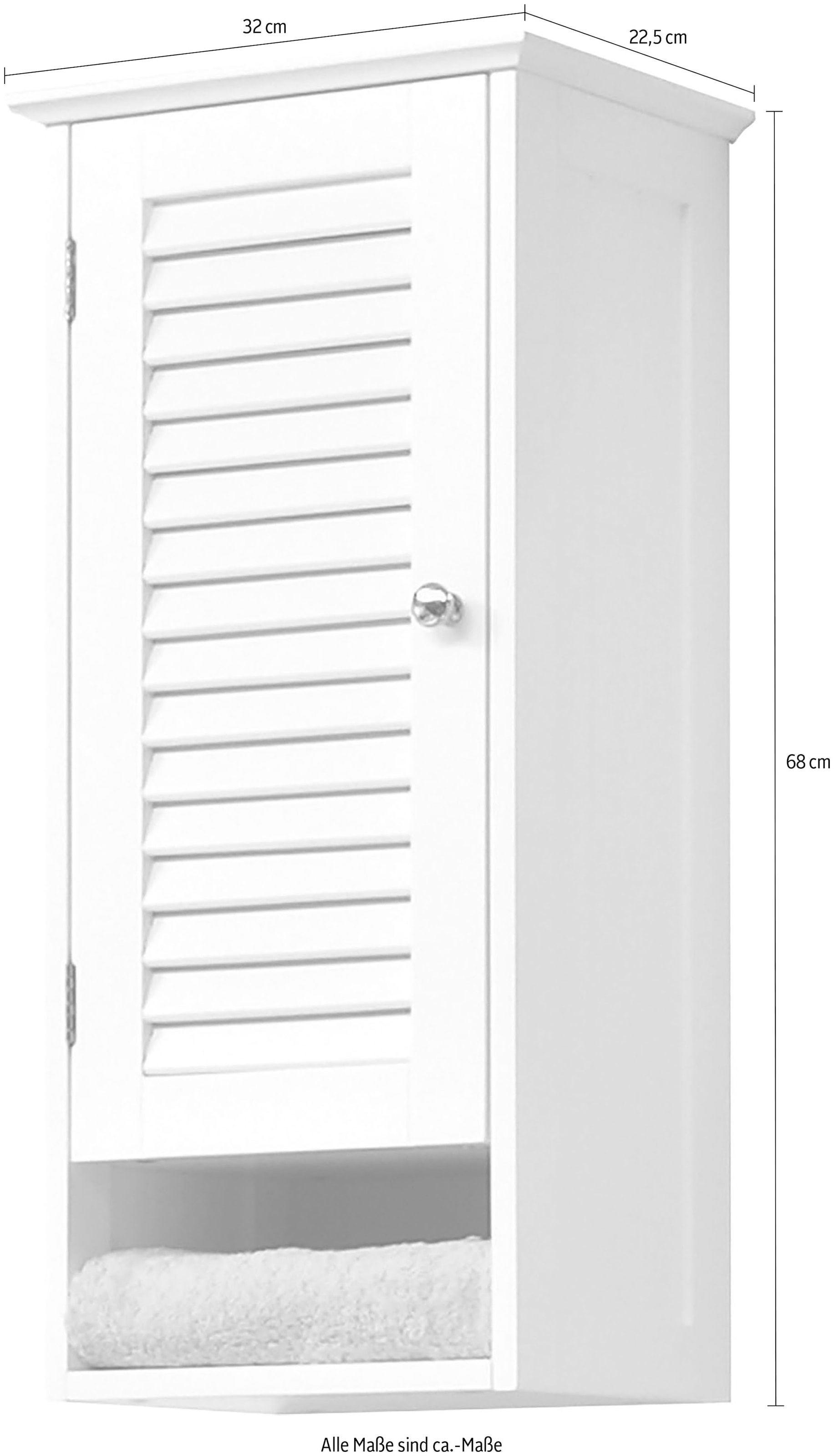 Saphir Armoire suspendue »Quickset 928 Wand-Badschrank, 1 Tür, 1 Einlegeboden, 1 Nische« Armoire suspendue de salle de bain, 32 cm de large, blanc, style campagne