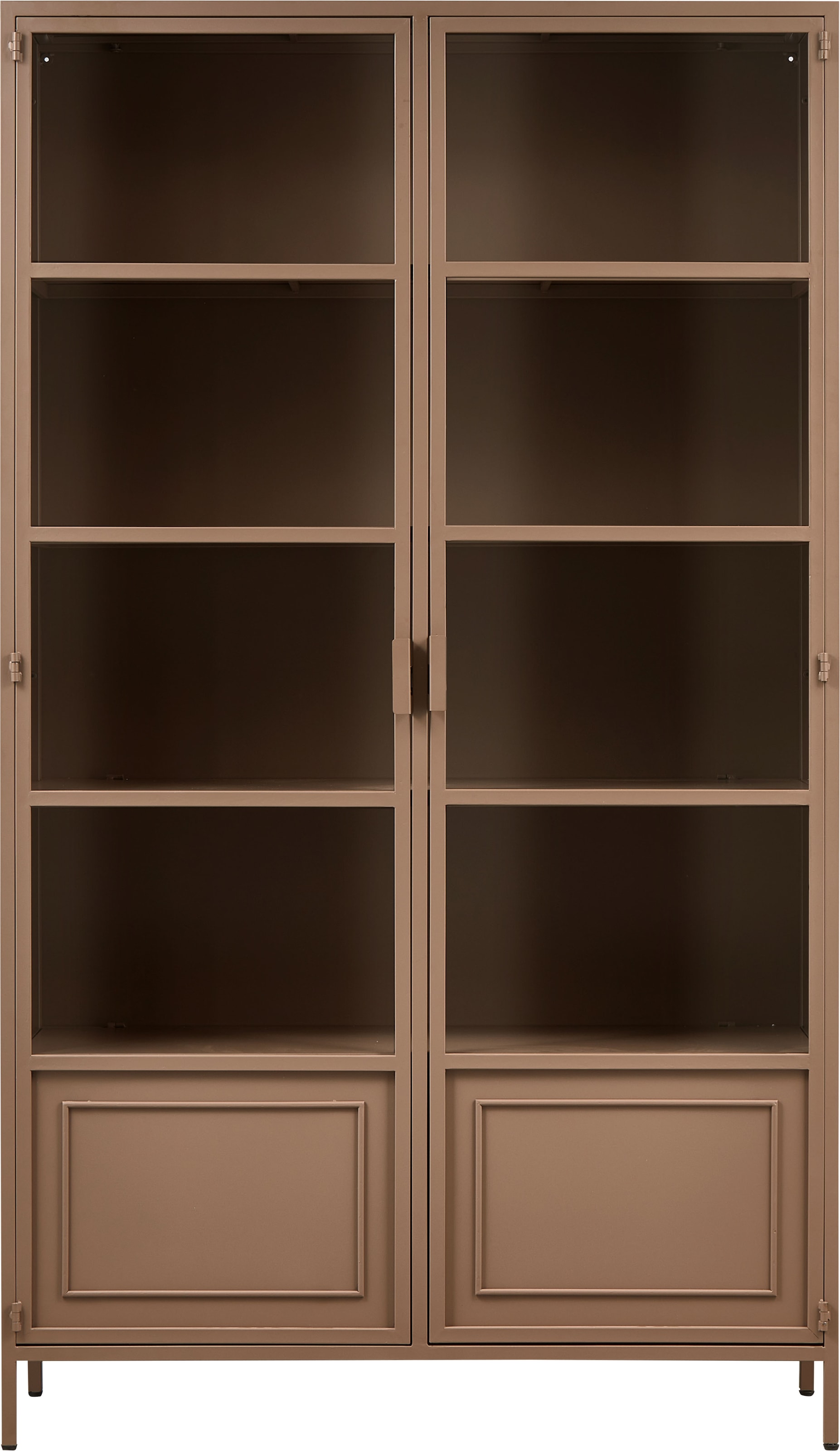 WOOOD Vitrine »Ronja XL Metall pulverbeschichtet mit Glastüren, H189 x B110 x T43 cm« Tragkraft 20 kg pro Boden, pfleigleicht, einfach zu montierbar