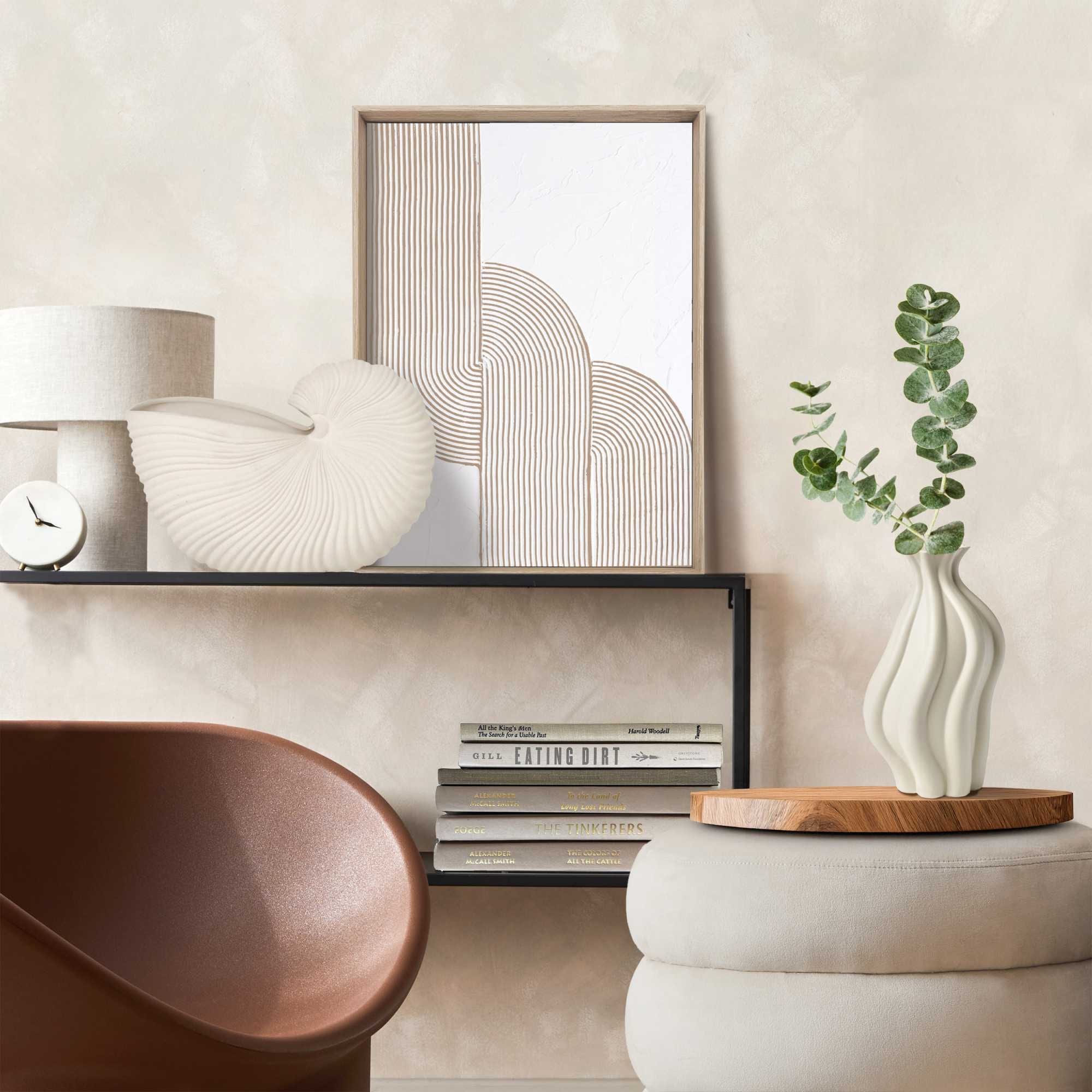 Reinders! Fresque murale »Schleife« Wohnzimmer - Beige - MDF - Abstrakt - 30x40 cm