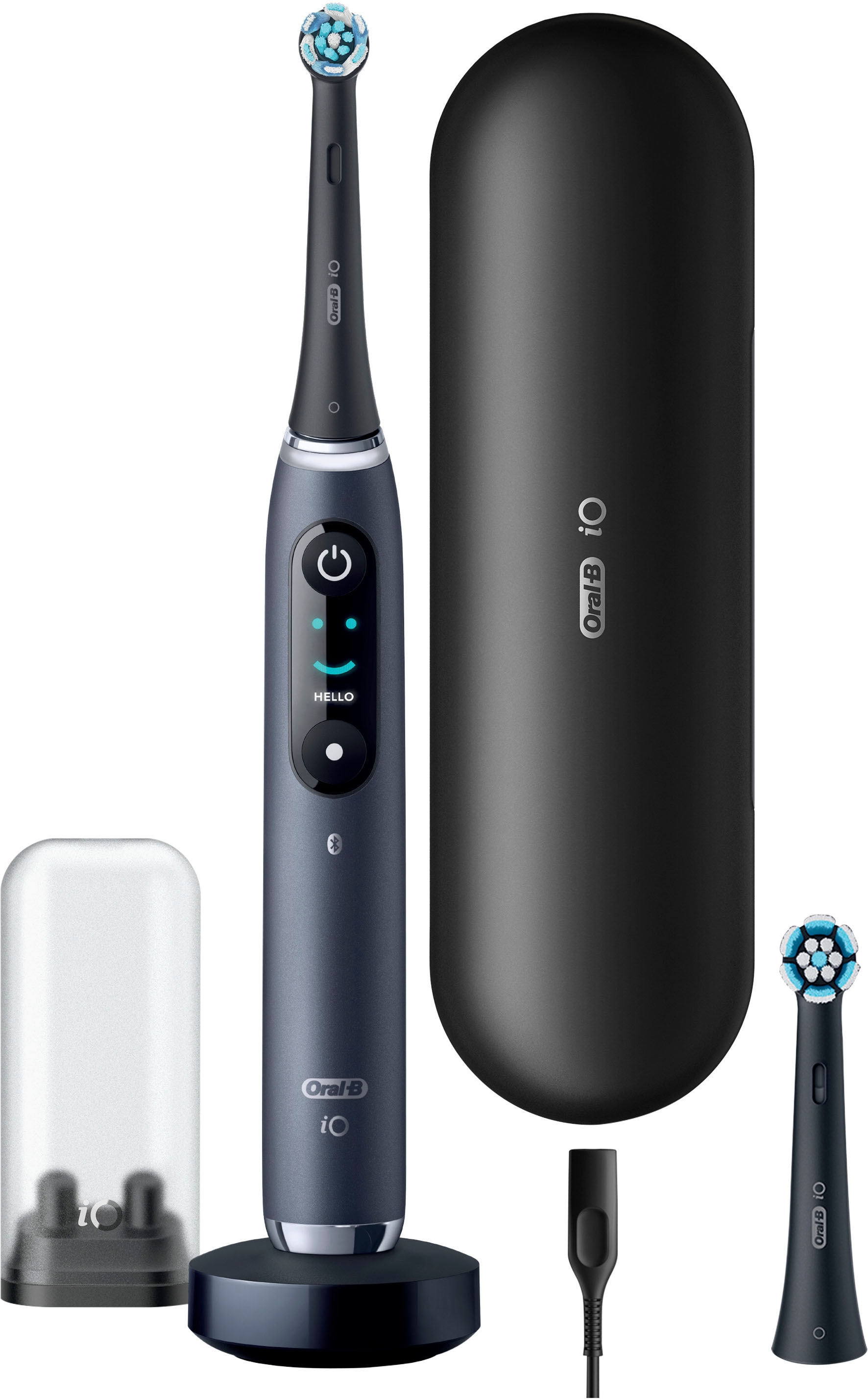 Oral-B Brosse à dents électrique »Oral-B iO Series 9« 2 cuis Aufsteckbürsten 7 modes de brossage pour soins dentaires, analyse 3D, écran couleur & étui de voyage avec charge