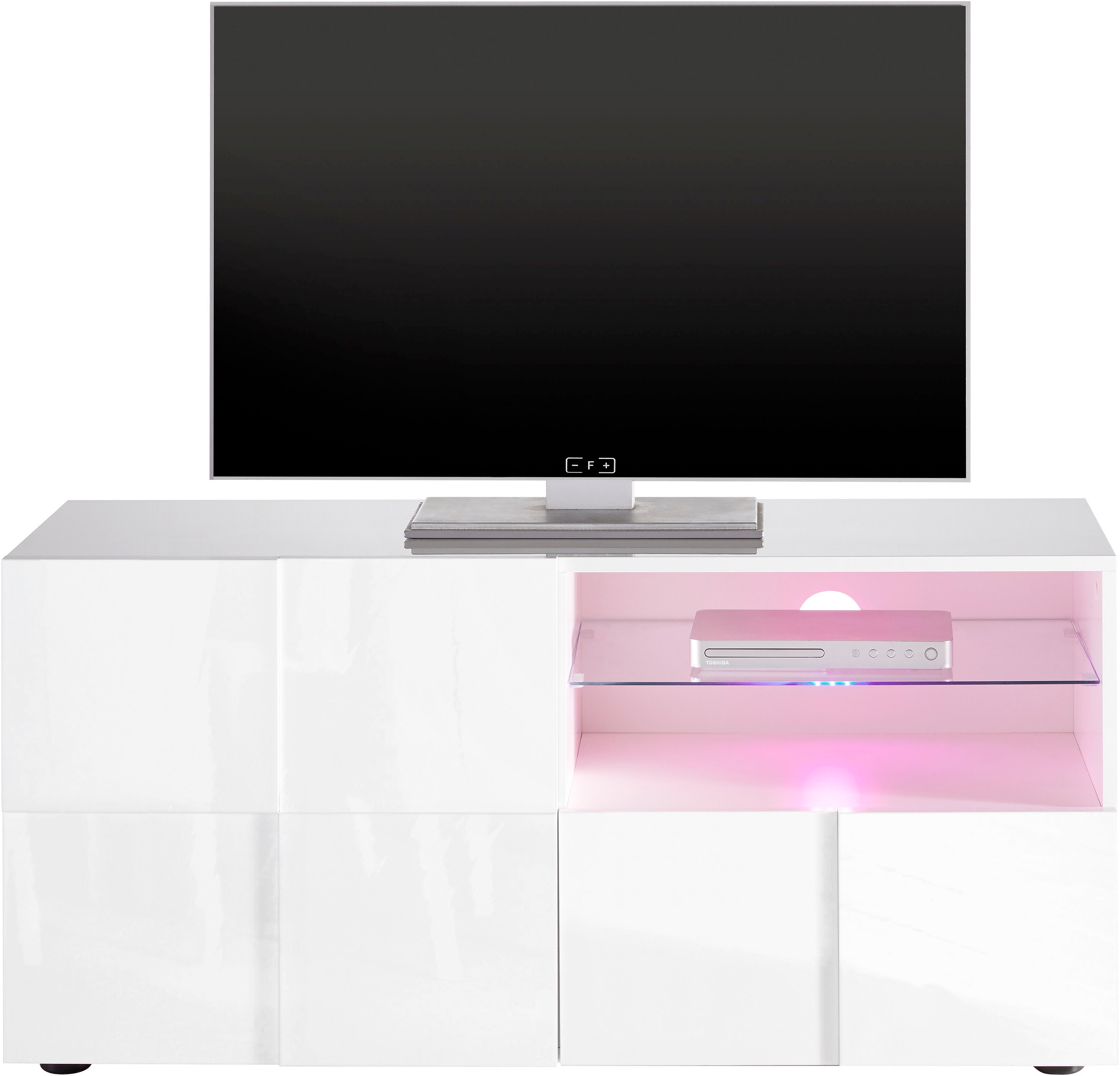 INOSIGN Lowboard »Dama Breite 121 cm, TV-Board 1 Tür, 1 Schubkasten, TV-Schrank« Front in 3D-Optik, grifflos, verschiedene Farben