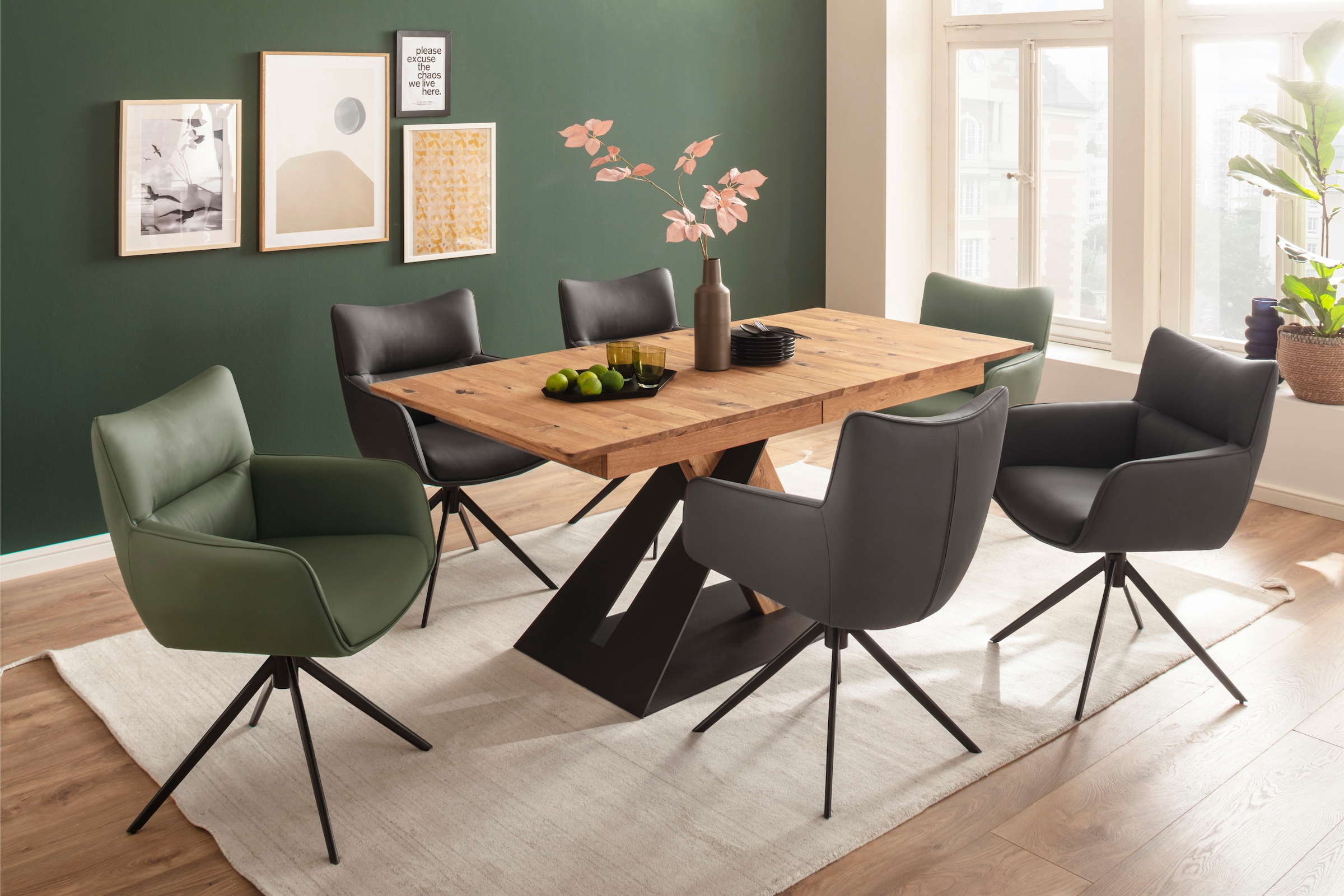 MCA furniture 4-Fussstuhl »LIMONE« (Set) 2 Stk.(Set, 2 Stck), 360° drehbar, Belastbarkeit 120 kg, Sitzhöhe ca. 49 cm