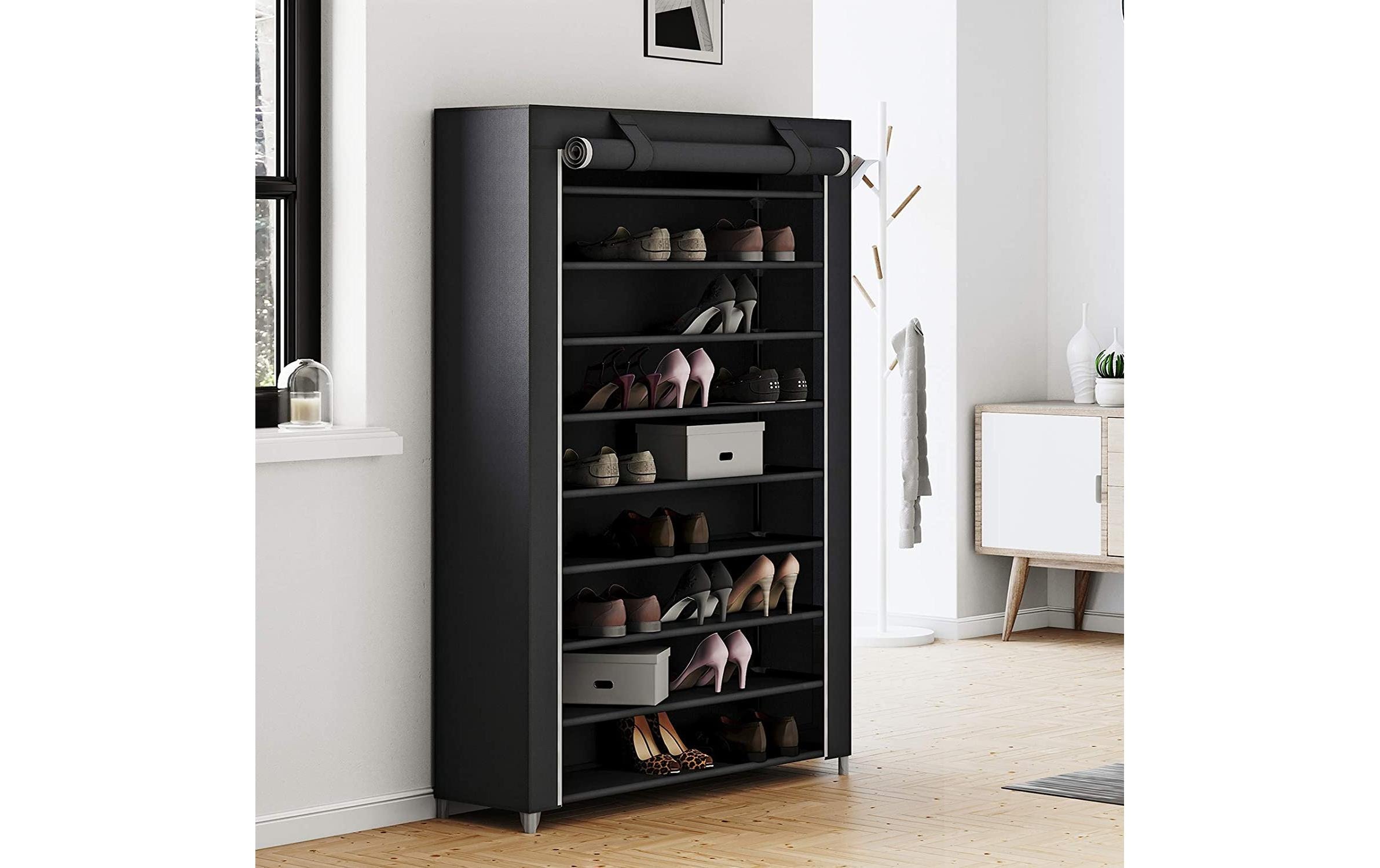 SONGMICS Schuhschrank »100 x 28 x 162 cm, Schwarz«