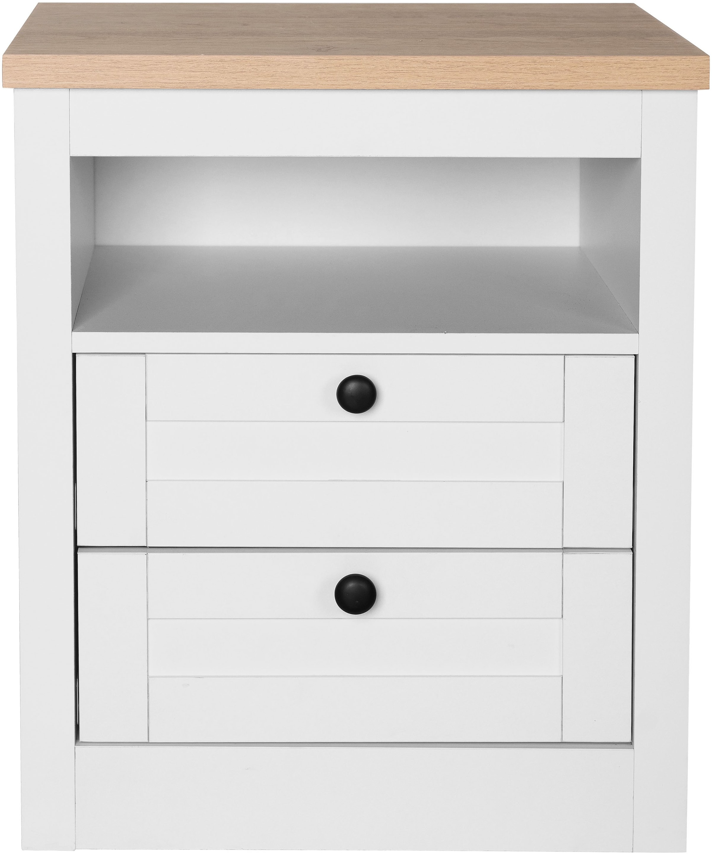 GOODproduct Console de nuit »2er Set Büsum Nachtschrank Beistellschrank« Ensemble d'épargne, 2 Schränke im Lieferumfang,  Nachttisch im Landhaus Design mit 2 Schubladen Bestseller