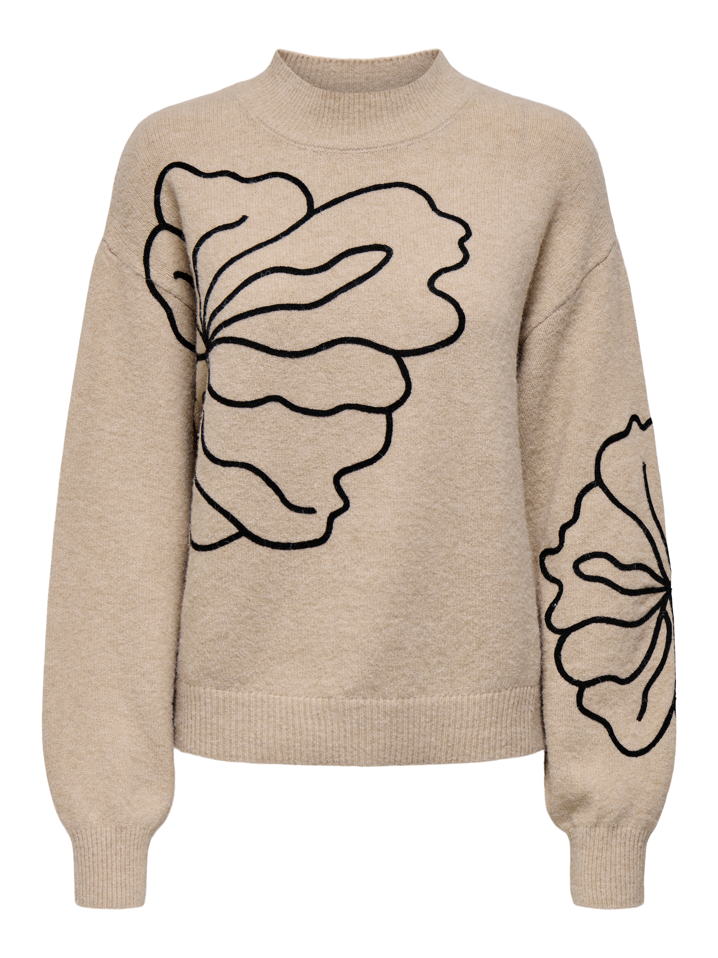 JDY Pull en tricot »JDYJELLA L/S FLOWER PULLOVER KNT NOOS« mélange de matériaux, coupe régulière